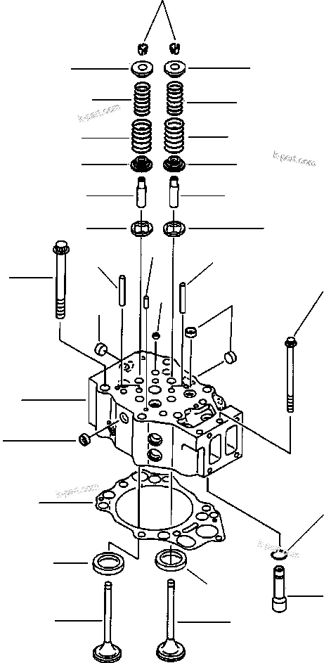 Komatsu parts book diagram for 330M S/N A10190-A10195 (DH637) (SA12V140Z-1): CYLINDER HEAD