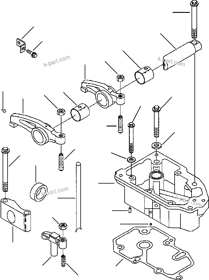 Komatsu parts book diagram for 330M S/N A10190-A10195 (DH637) (SA12V140Z-1): ROCKER LEVER