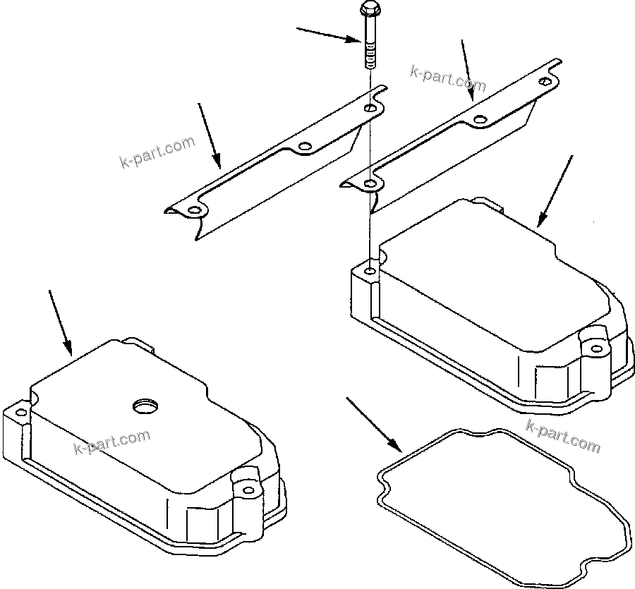 Komatsu parts book diagram for 330M S/N A10190-A10195 (DH637) (SA12V140Z-1): VALVE COVER