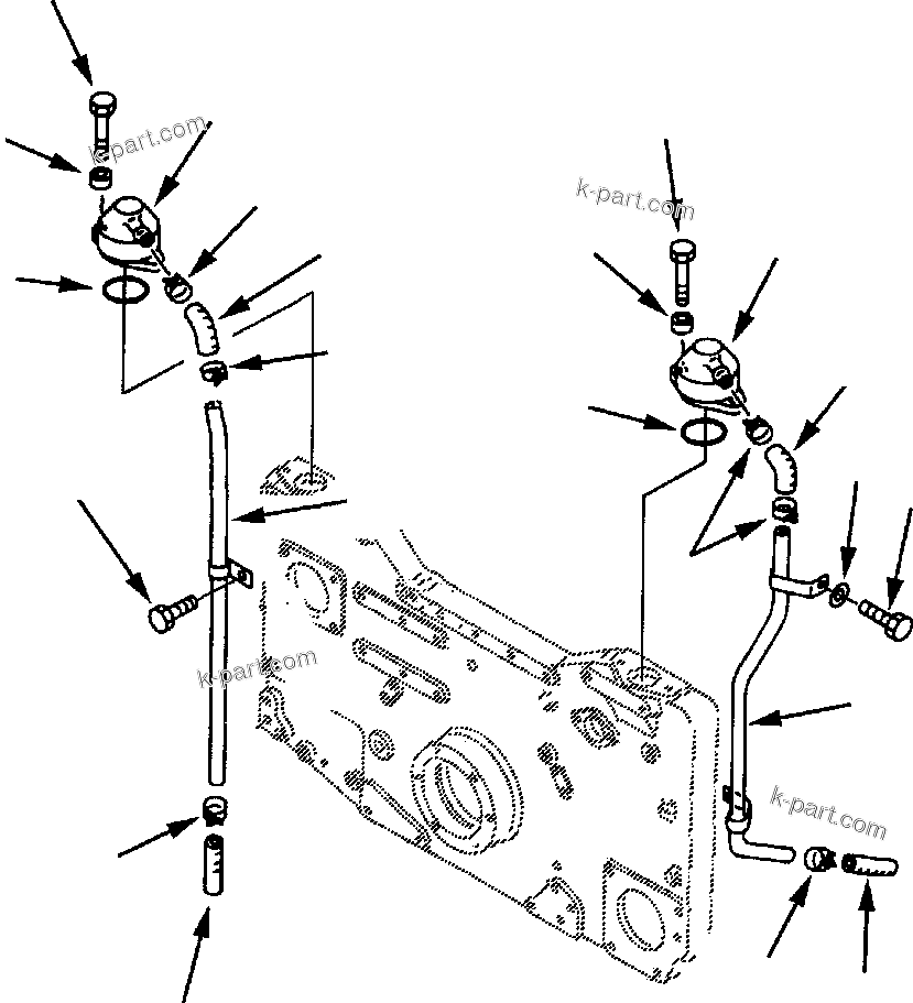Komatsu parts book diagram for 330M S/N A10190-A10195 (DH637) (SA12V140Z-1): CRANKCASE BREATHER