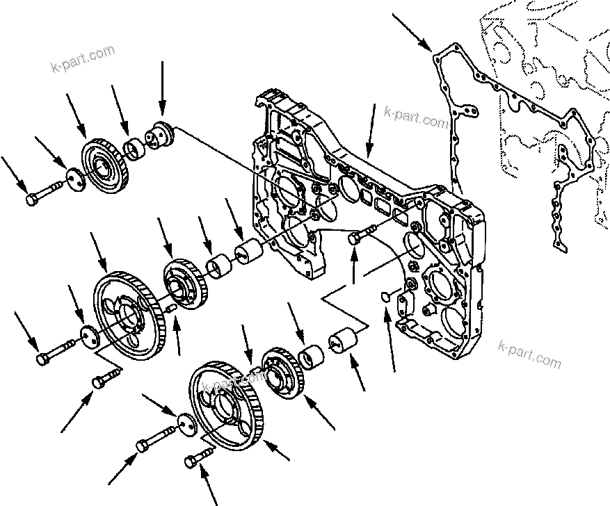 Komatsu parts book diagram for 330M S/N A10190-A10195 (DH637) (SA12V140Z-1): GEAR HOUSING