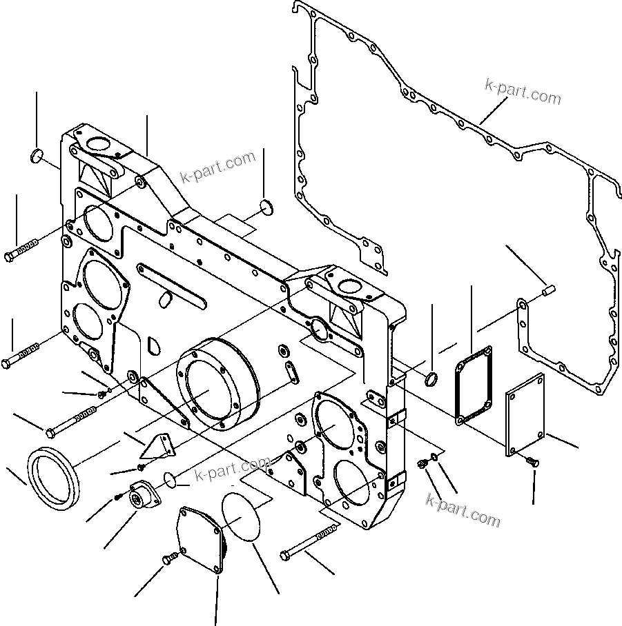 Komatsu parts book diagram for 330M S/N A10190-A10195 (DH637) (SA12V140Z-1): FRONT GEAR COVER