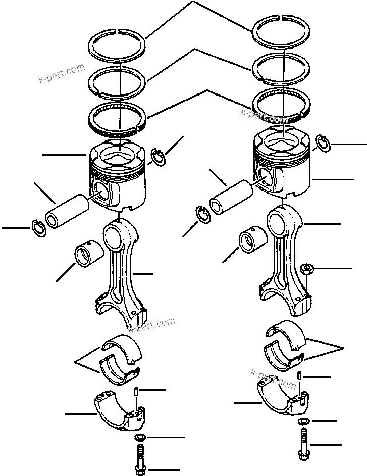 Komatsu parts book diagram for 330M S/N A10190-A10195 (DH637) (SA12V140Z-1): PISTON AND CONNECTING ROD