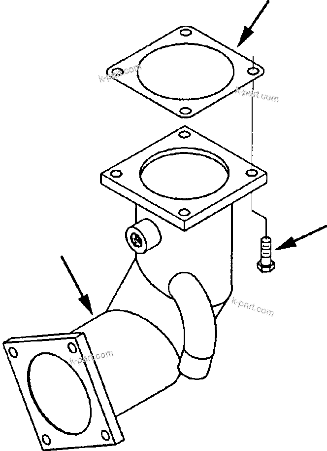 Komatsu parts book diagram for 330M S/N A10190-A10195 (DH637) (SA12V140Z-1): WATER INLET CONNECTION