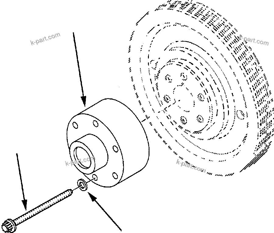 Komatsu parts book diagram for 330M S/N A10190-A10195 (DH637) (SA12V140Z-1): FAN PILOT SPACER