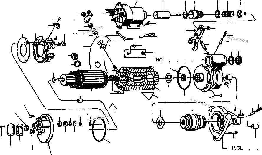 Komatsu parts book diagram for 330M S/N A10190-A10195 (DH637) (SA12V140Z-1): STARTING MOTOR 50MT PRE-LUBE RPM100237/DELCO10478899