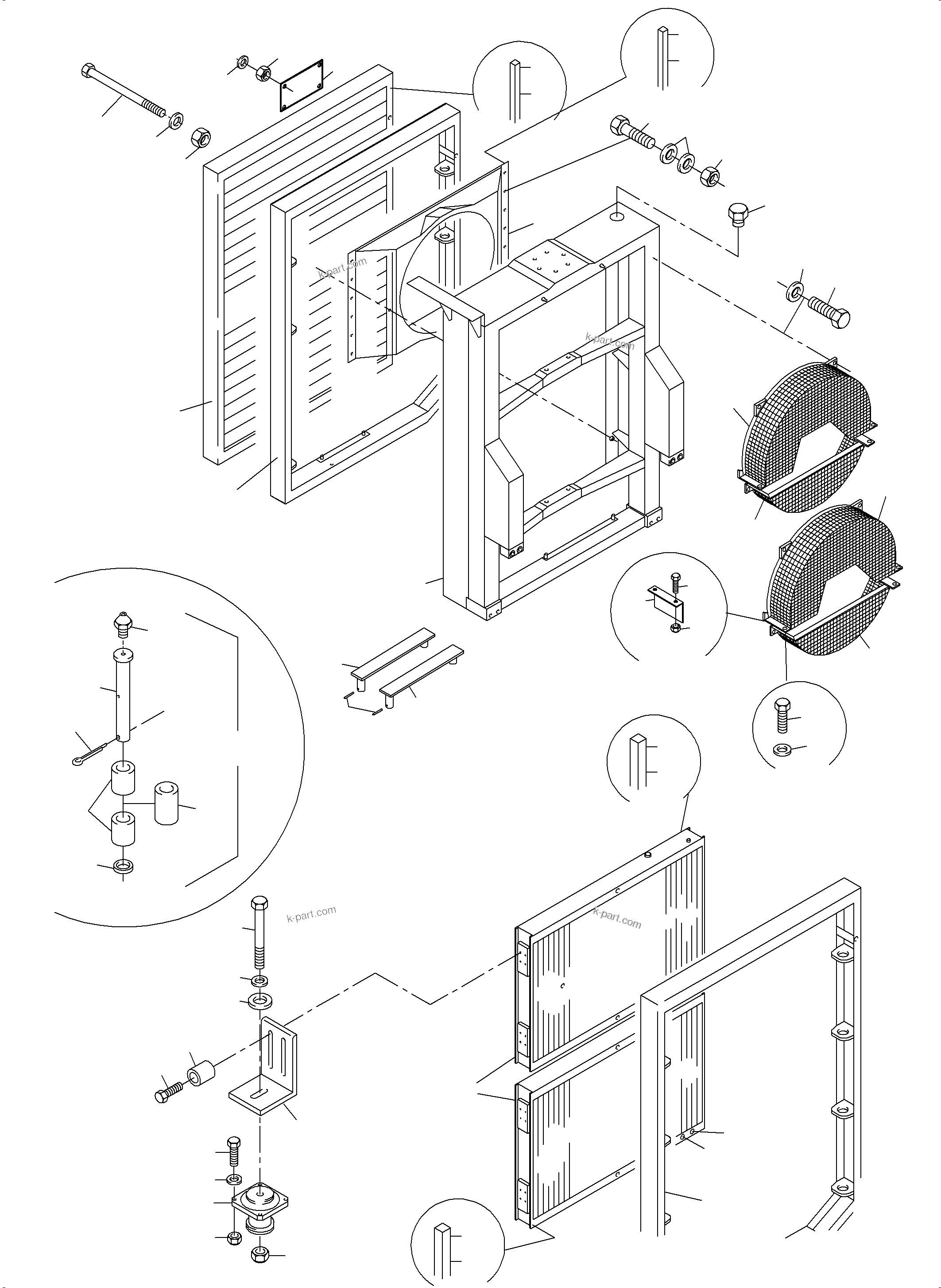 Komatsu parts book diagram for PC3000-6E S/N 06262: OIL COOLER SYSTEM