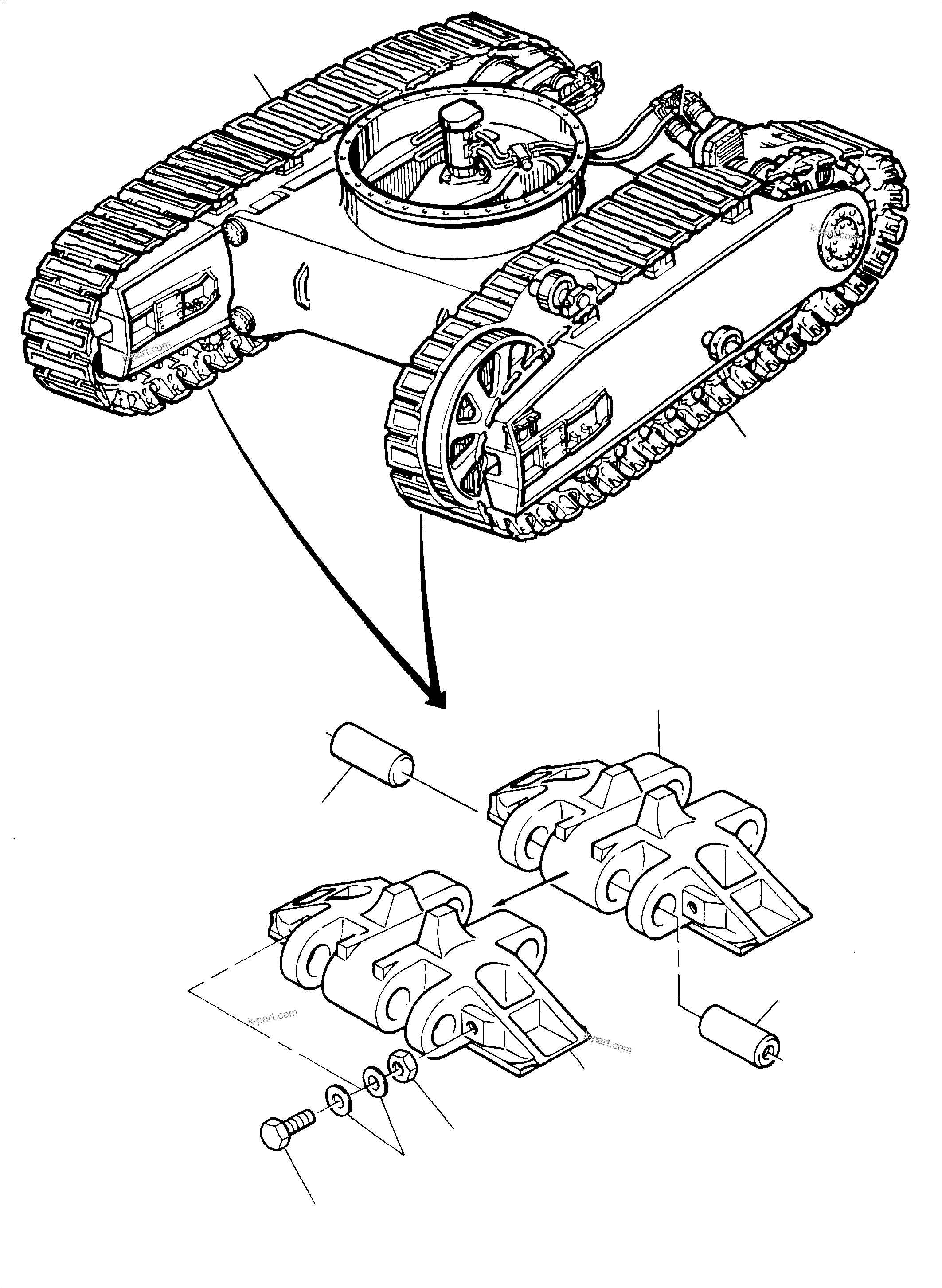Komatsu parts book diagram for PC3000-6E S/N 06262: TRACK GROUP