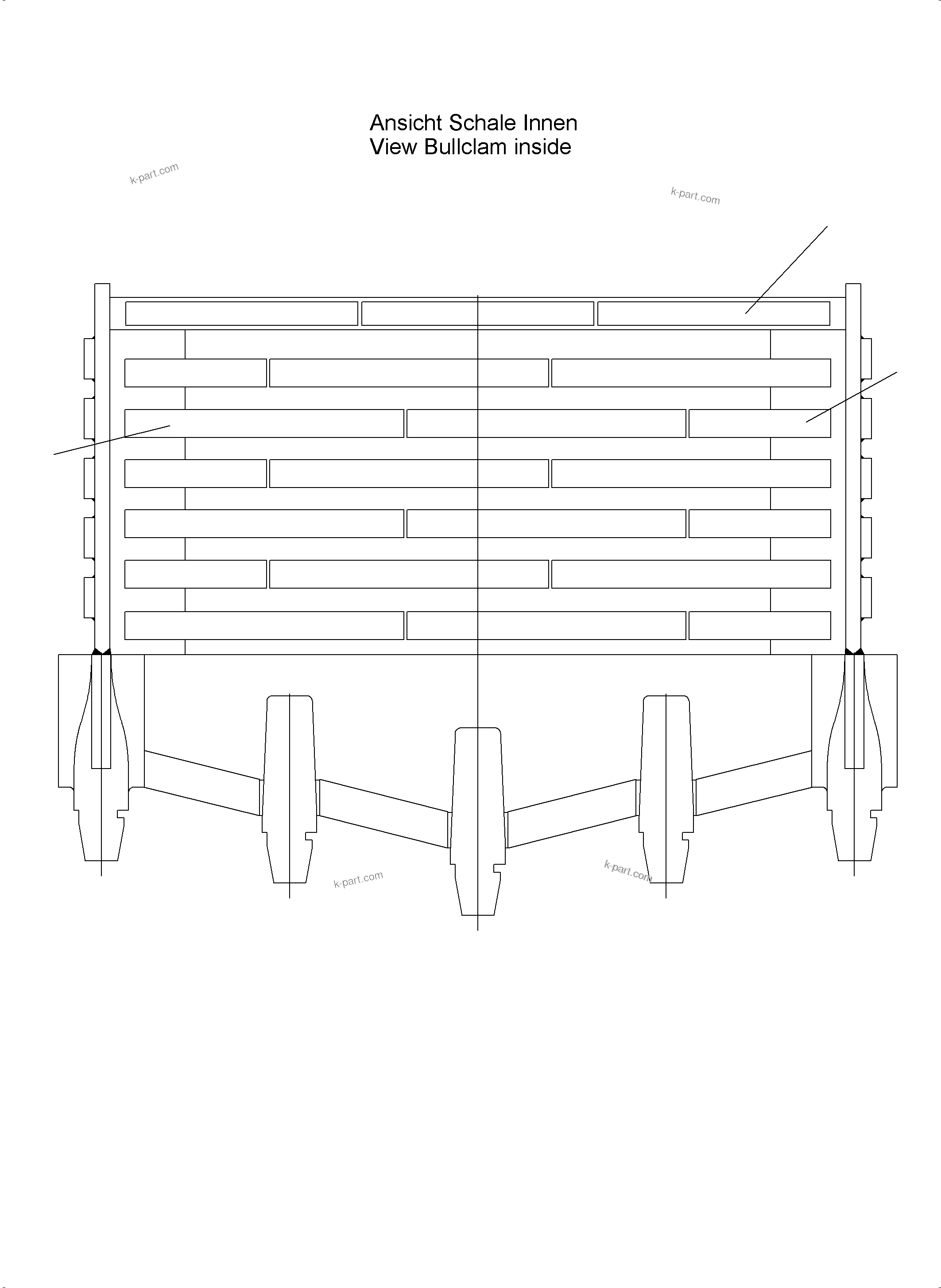 Komatsu parts book diagram for PC3000-6E S/N 06262: WEAR PACKAGE BACK PANEL AND BULLCLAM 12 CBM WP3
