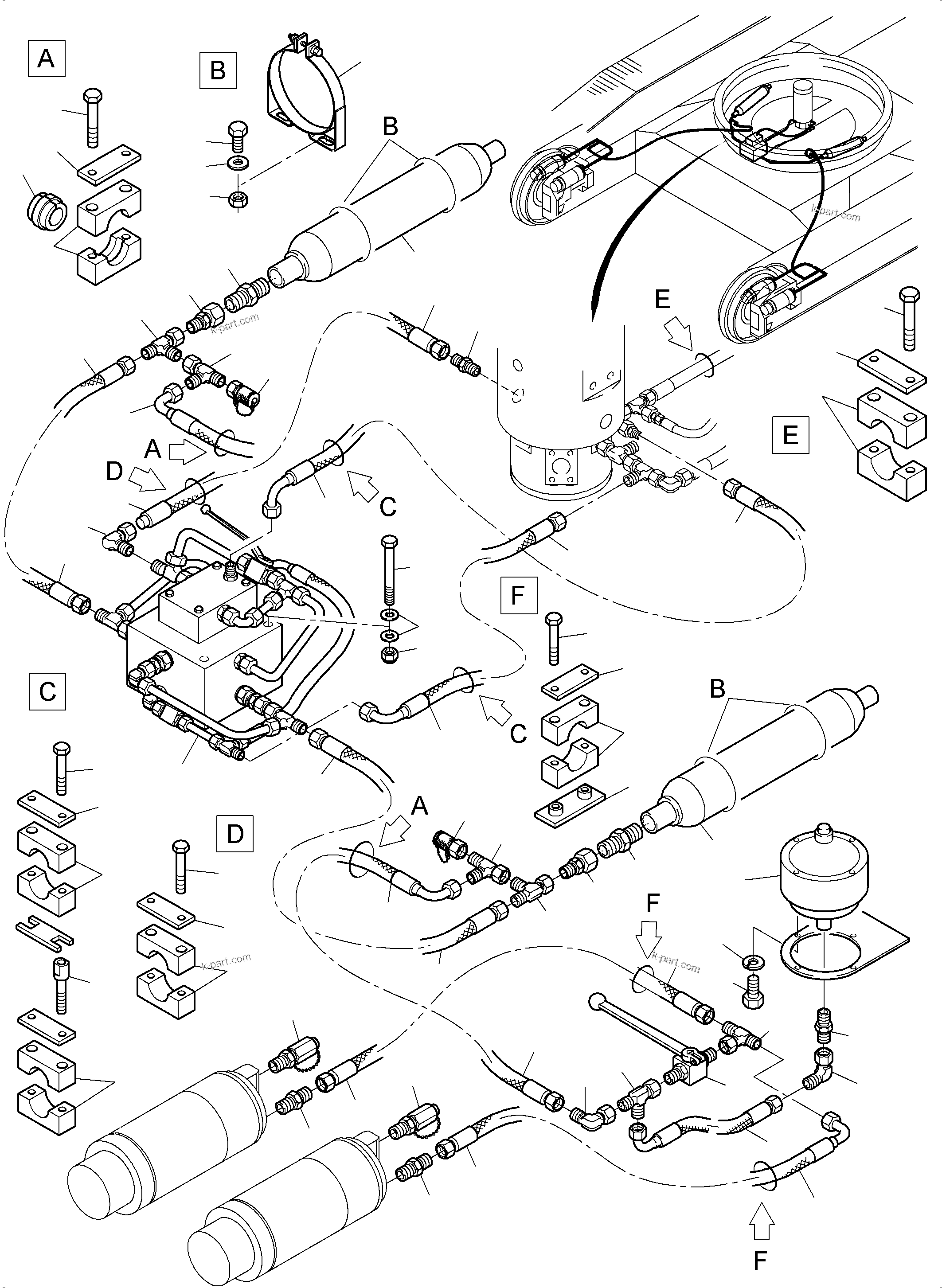 Komatsu parts book diagram for PC3000-6E S/N 06262: TRACK ADJUSTER