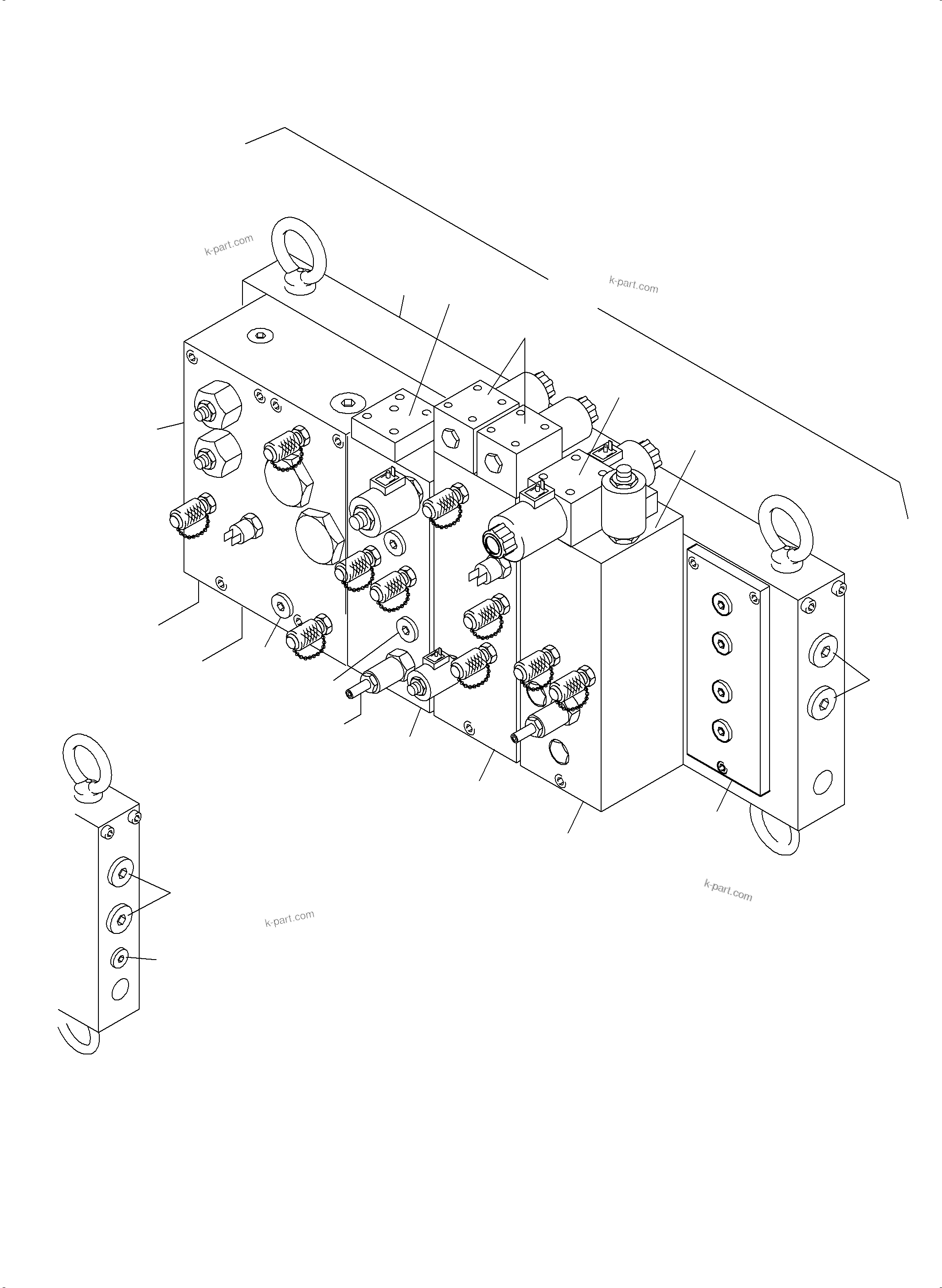 Komatsu parts book diagram for PC3000-6E S/N 06262: VALVE CARTRIDGE BLOCK