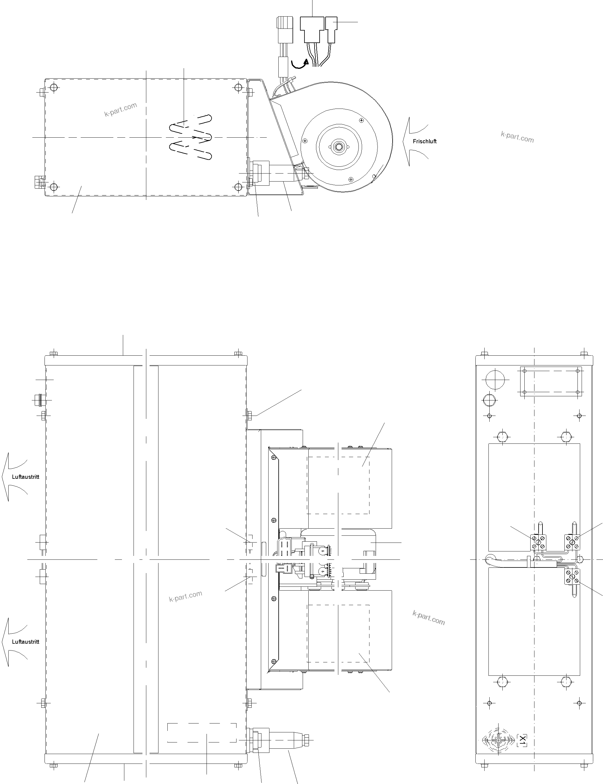 Komatsu parts book diagram for PC3000-6E S/N 06262: ELECTRIC HEATER (COLLECTORLESS)