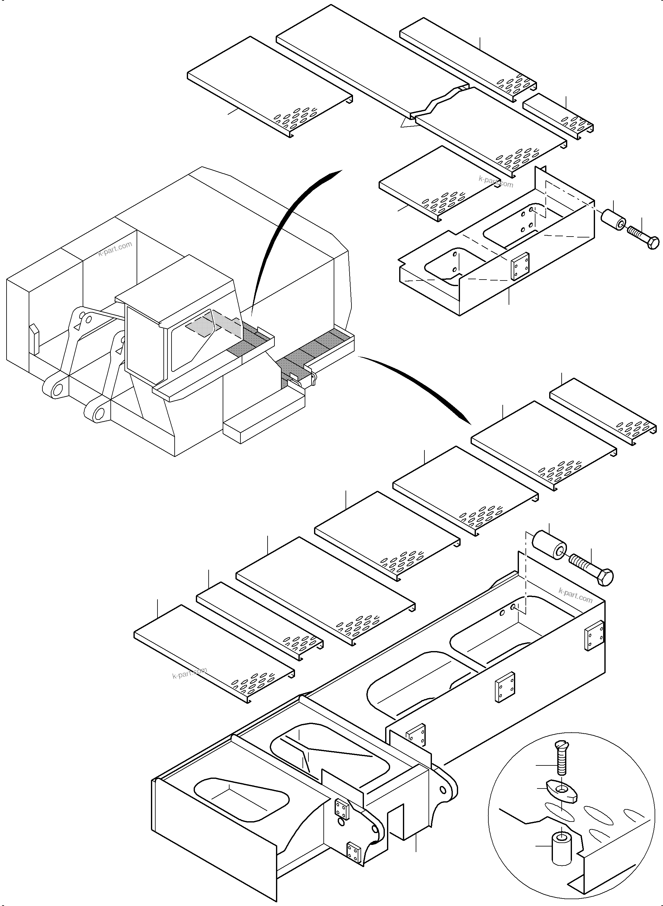 Komatsu parts book diagram for PC3000-6E S/N 06262: PLATFORM