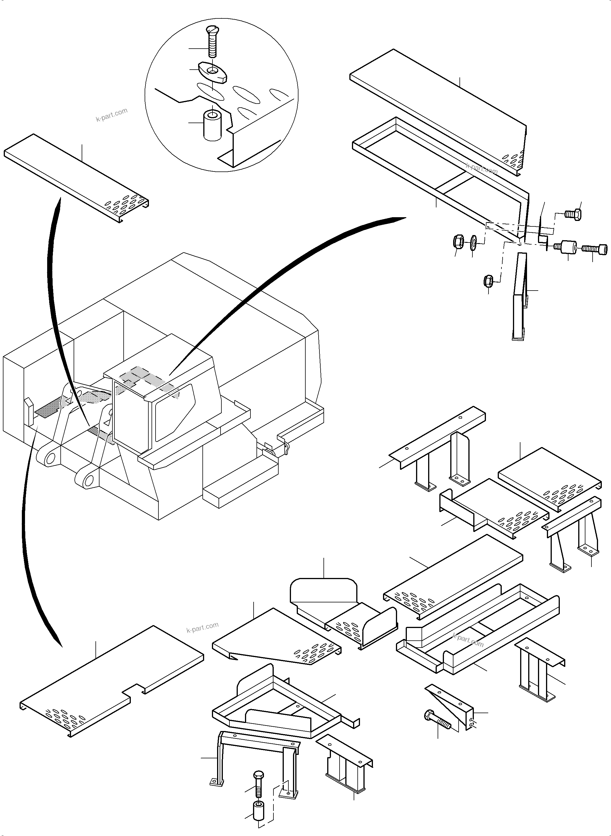 Komatsu parts book diagram for PC3000-6E S/N 06262: PLATFORM