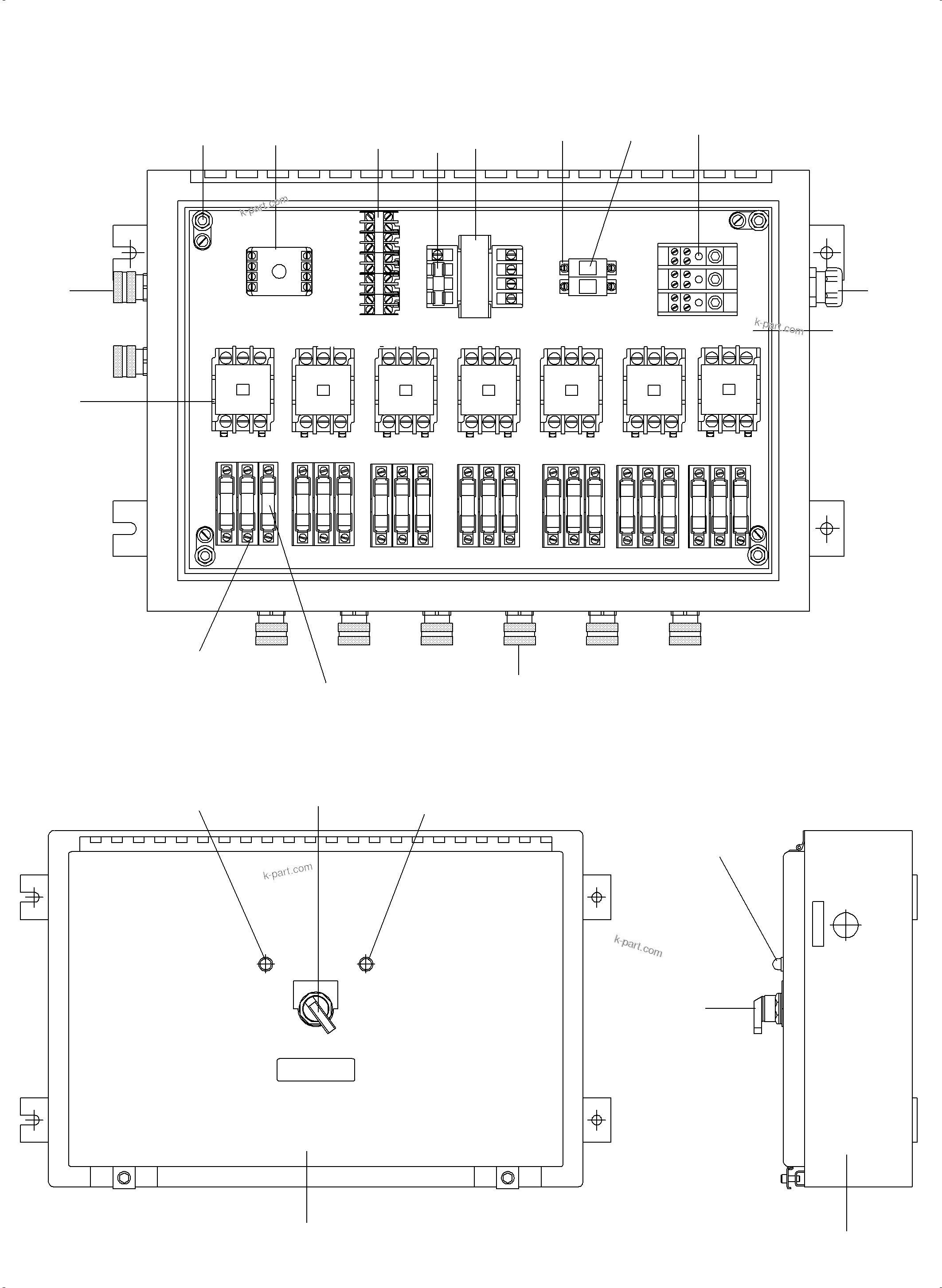 Komatsu parts book diagram for PC3000-6E S/N 06262: SWITCH BOX