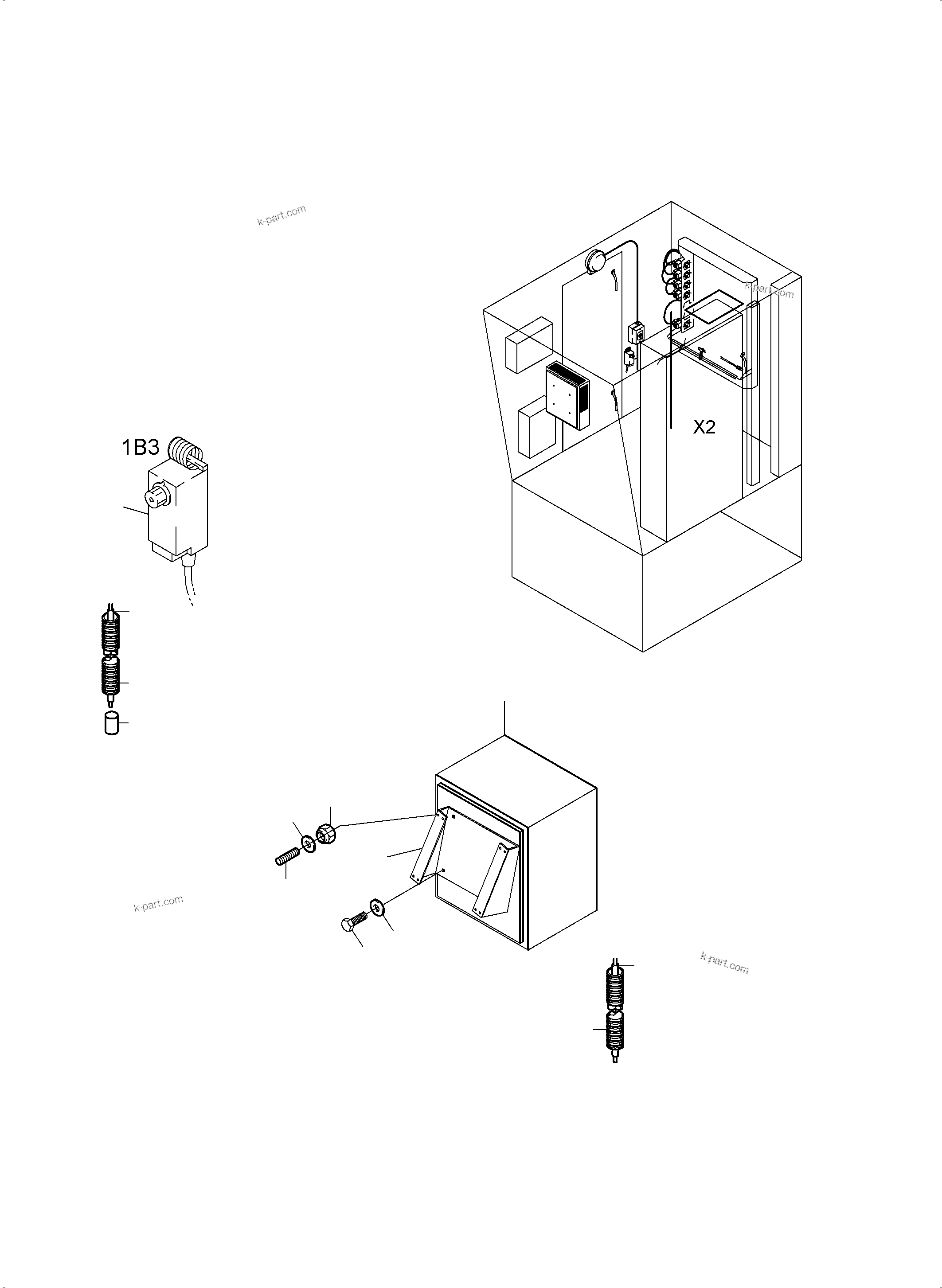 Komatsu parts book diagram for PC3000-6E S/N 06262: ELECTRIC PARTS TEMPERATURE CONDITIONING CAB SUPPORT