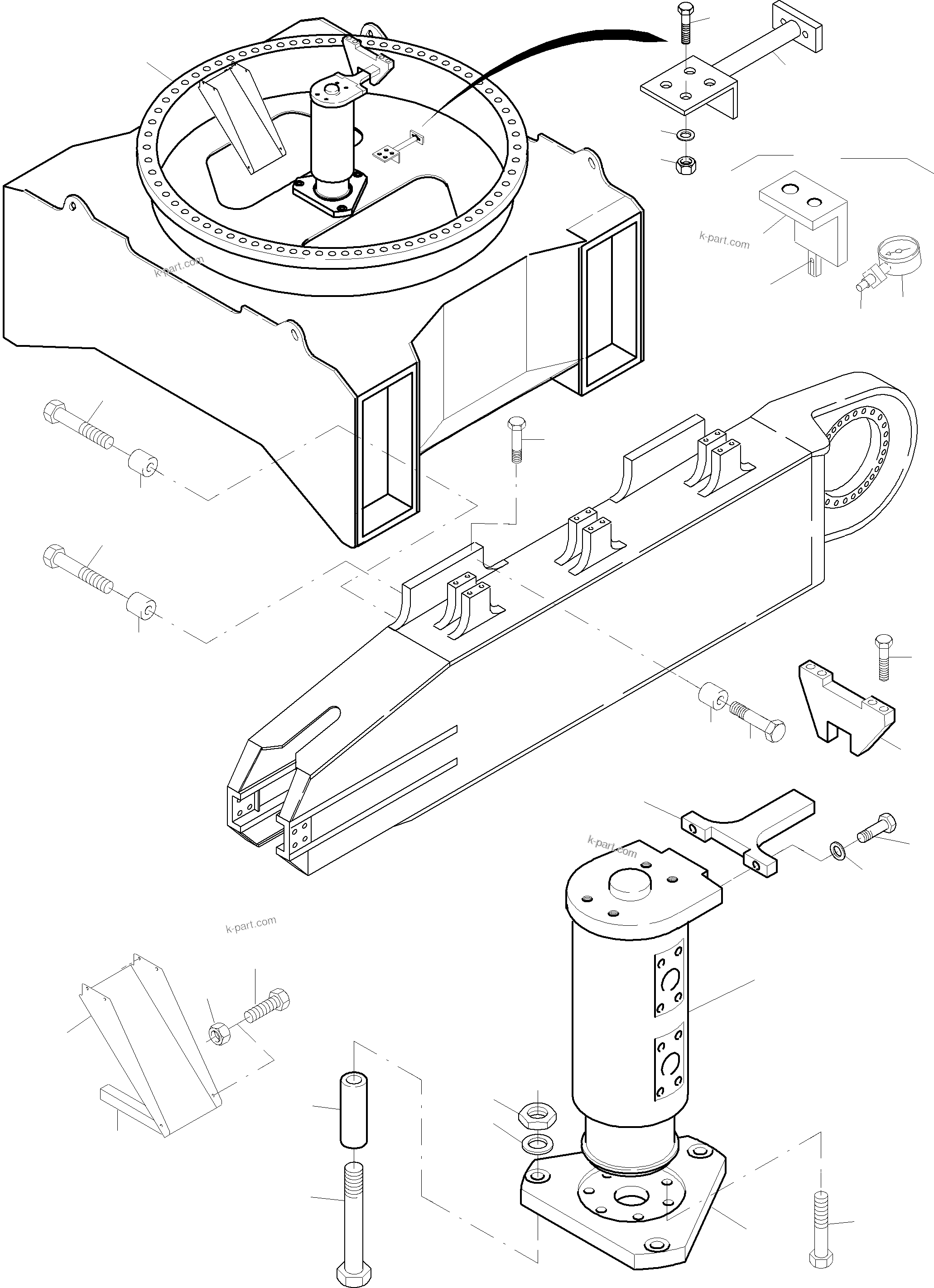 Komatsu parts book diagram for PC3000-6E S/N 06262: CARBODY