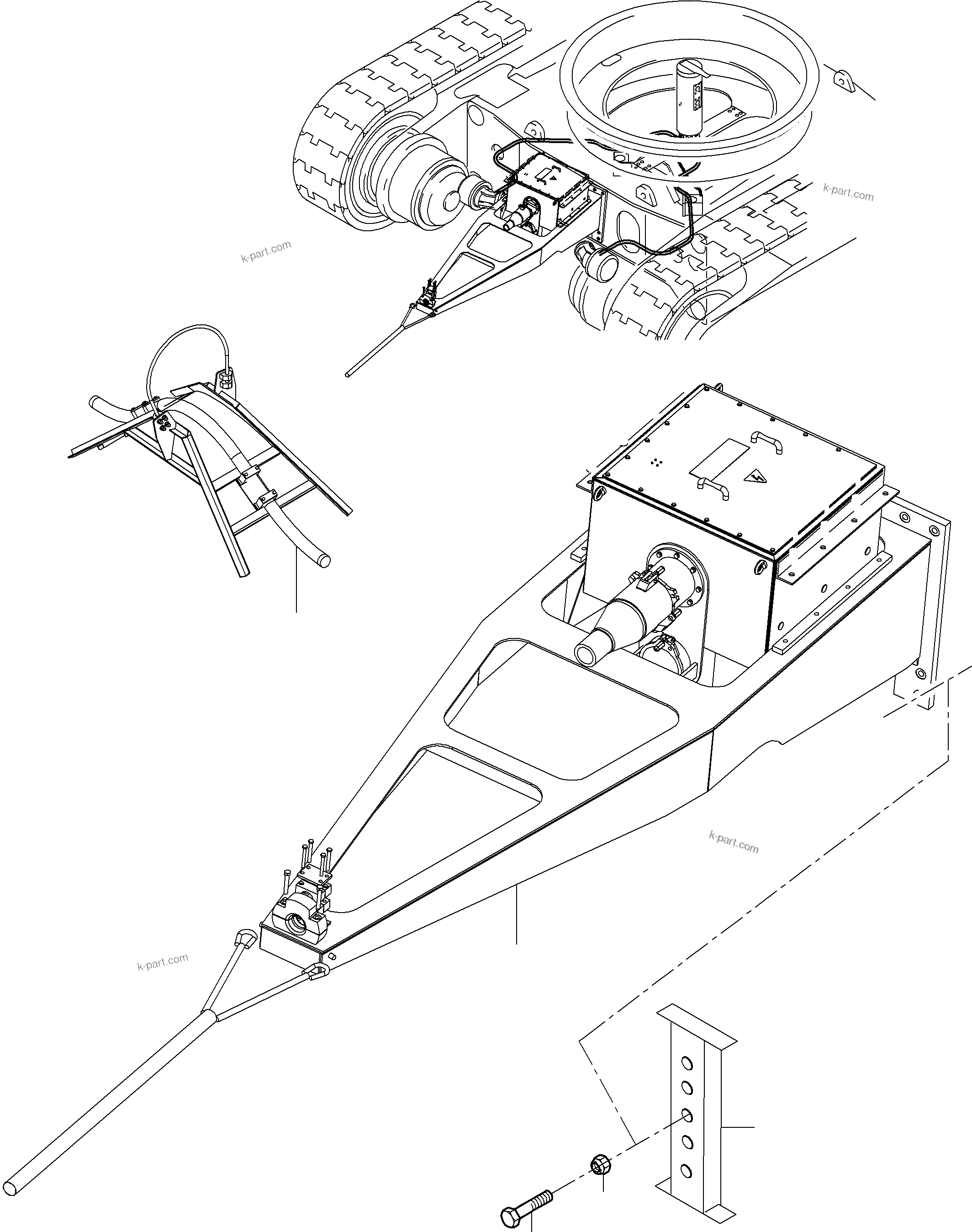 Komatsu parts book diagram for PC3000-6E S/N 06262: CABLE DUCT MOUNTING