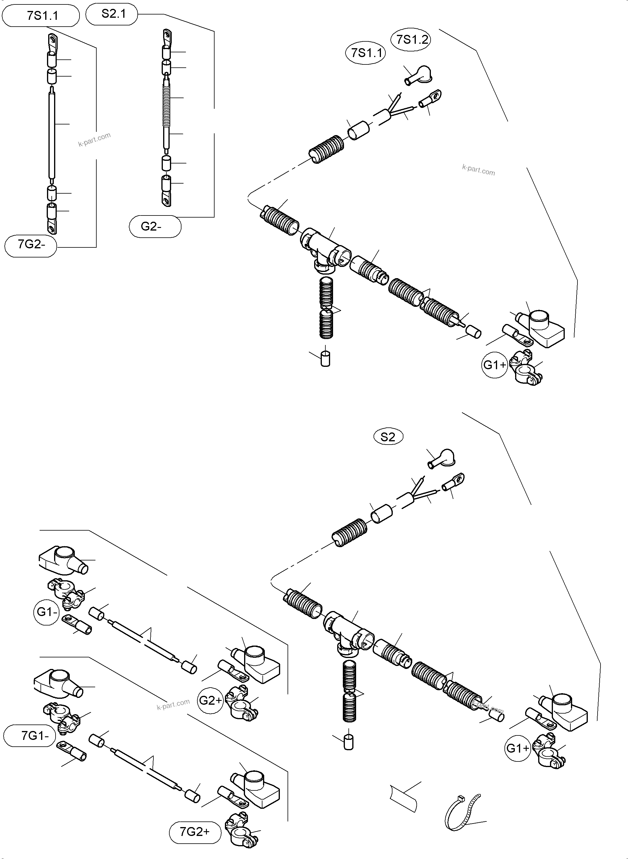 Komatsu parts book diagram for PC3000-6E S/N 06262: BATTERIES WITH CABLES