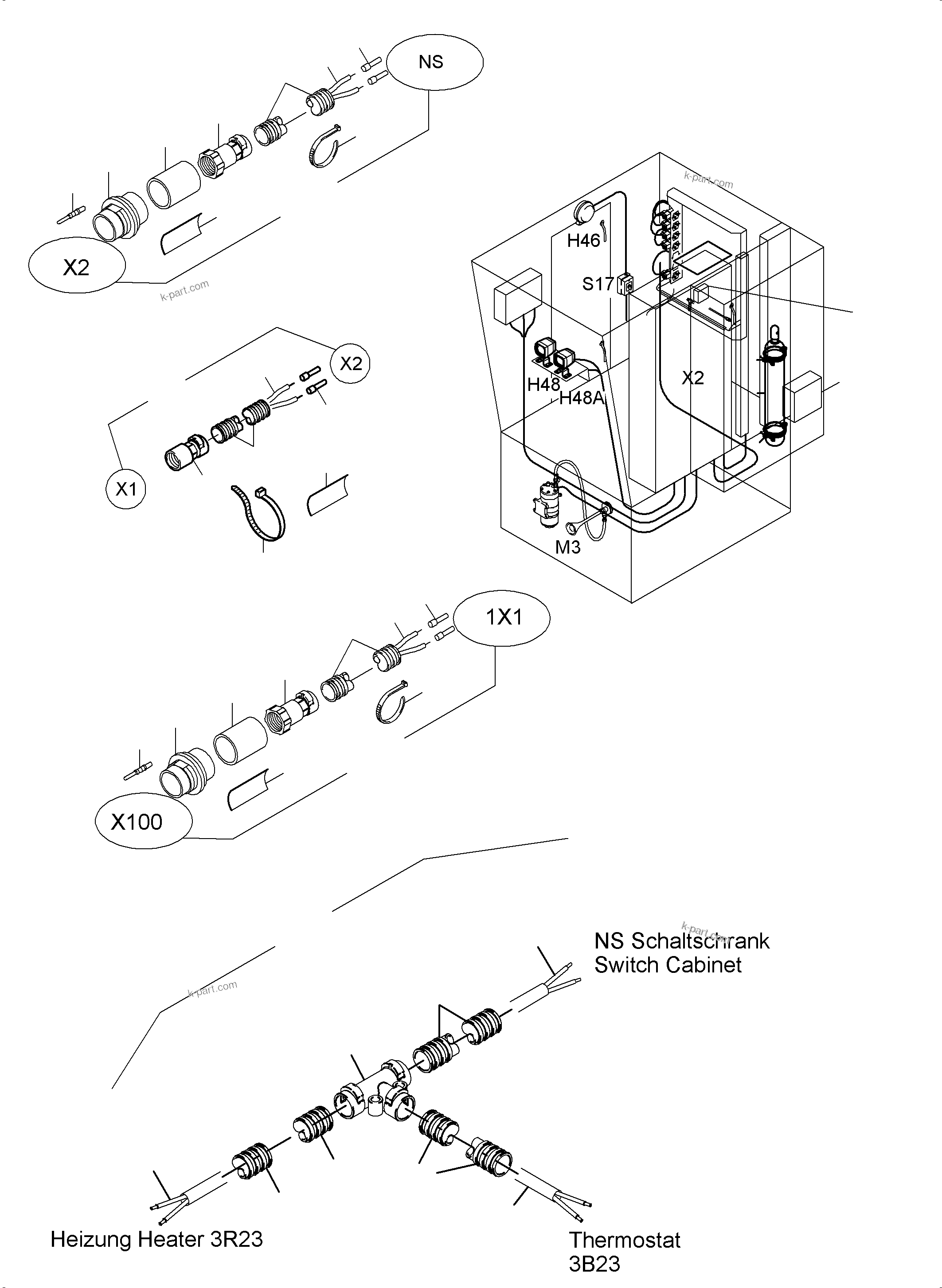 Komatsu parts book diagram for PC3000-6E S/N 06262: ELECTRIC - CAB SUPPORT