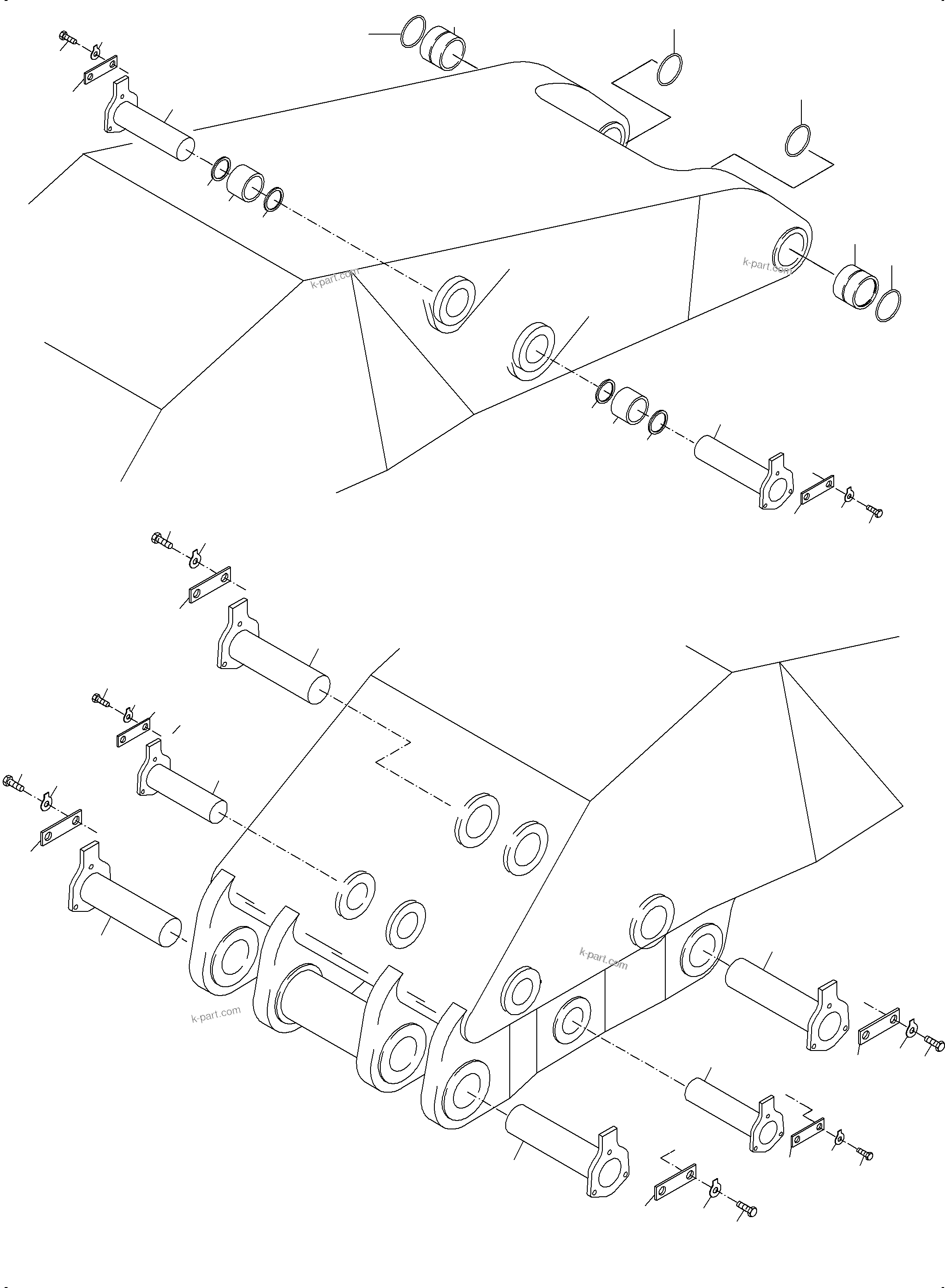 Komatsu parts book diagram for PC3000-6E S/N 06262: BULLCLAM BUCKET BOOM 6M