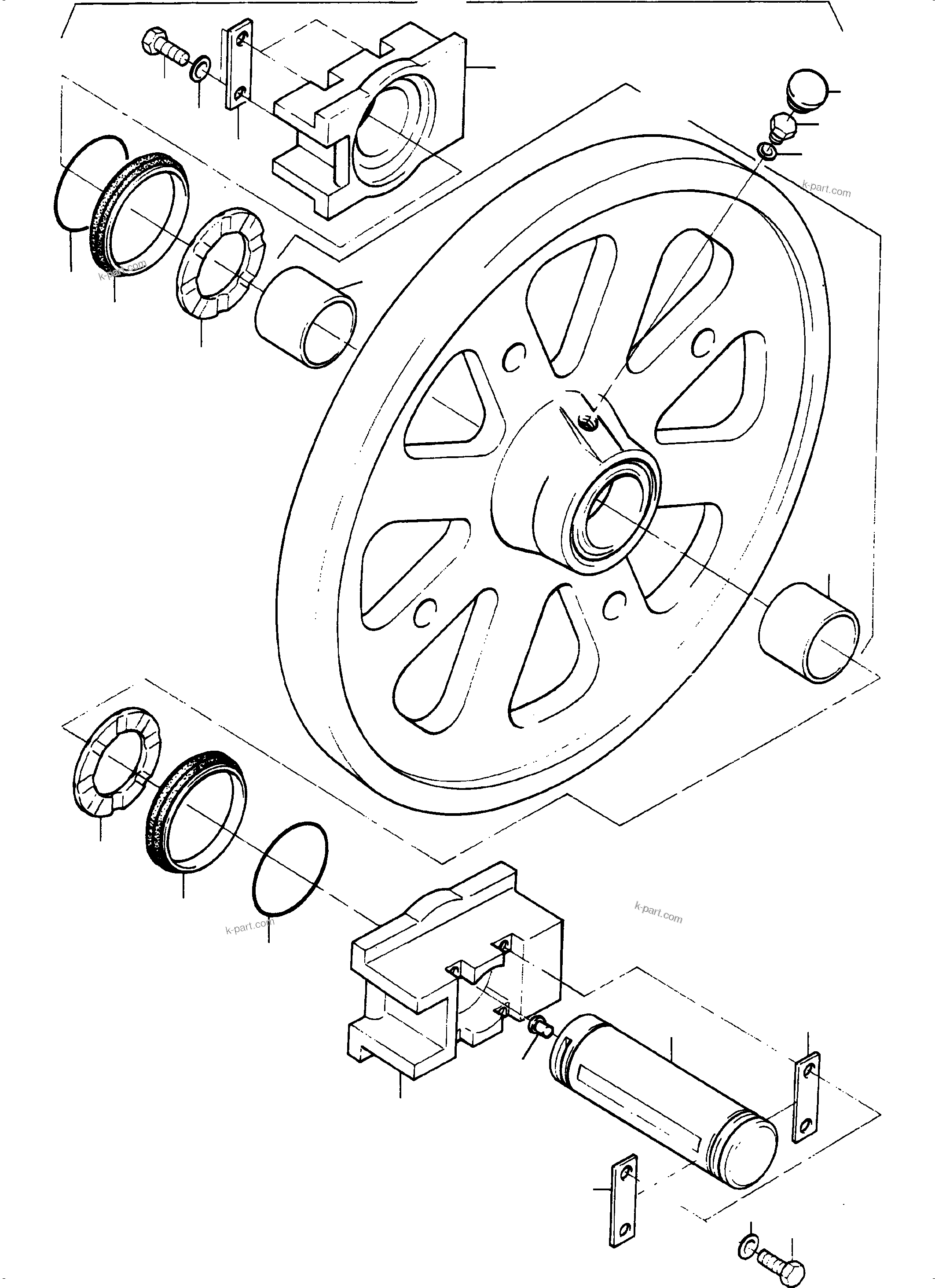 Komatsu parts book diagram for PC3000-6 S/N 06267: IDLER ASSY.