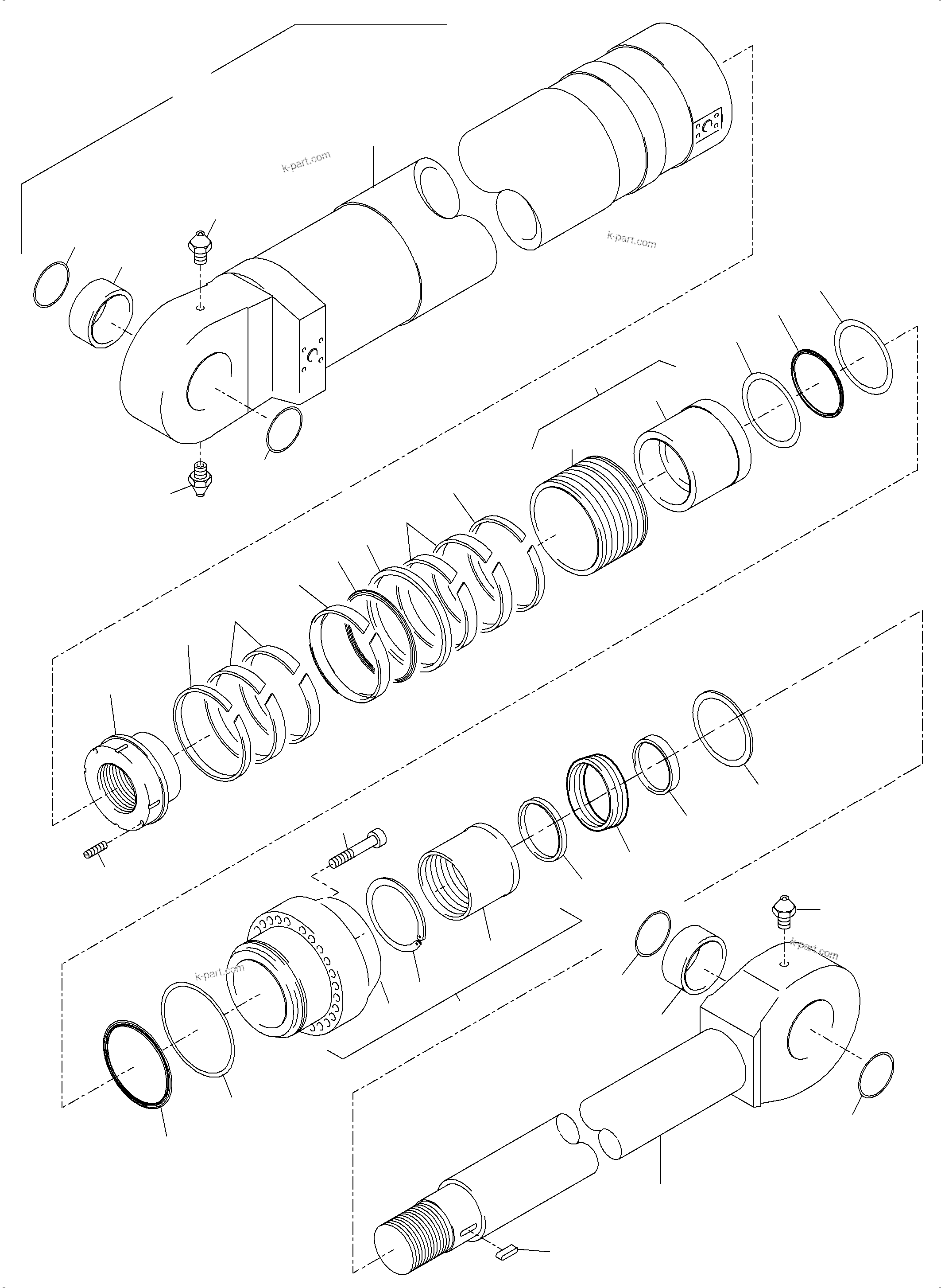 Komatsu parts book diagram for PC3000-6 S/N 06267: HYDR.-CYLINDER