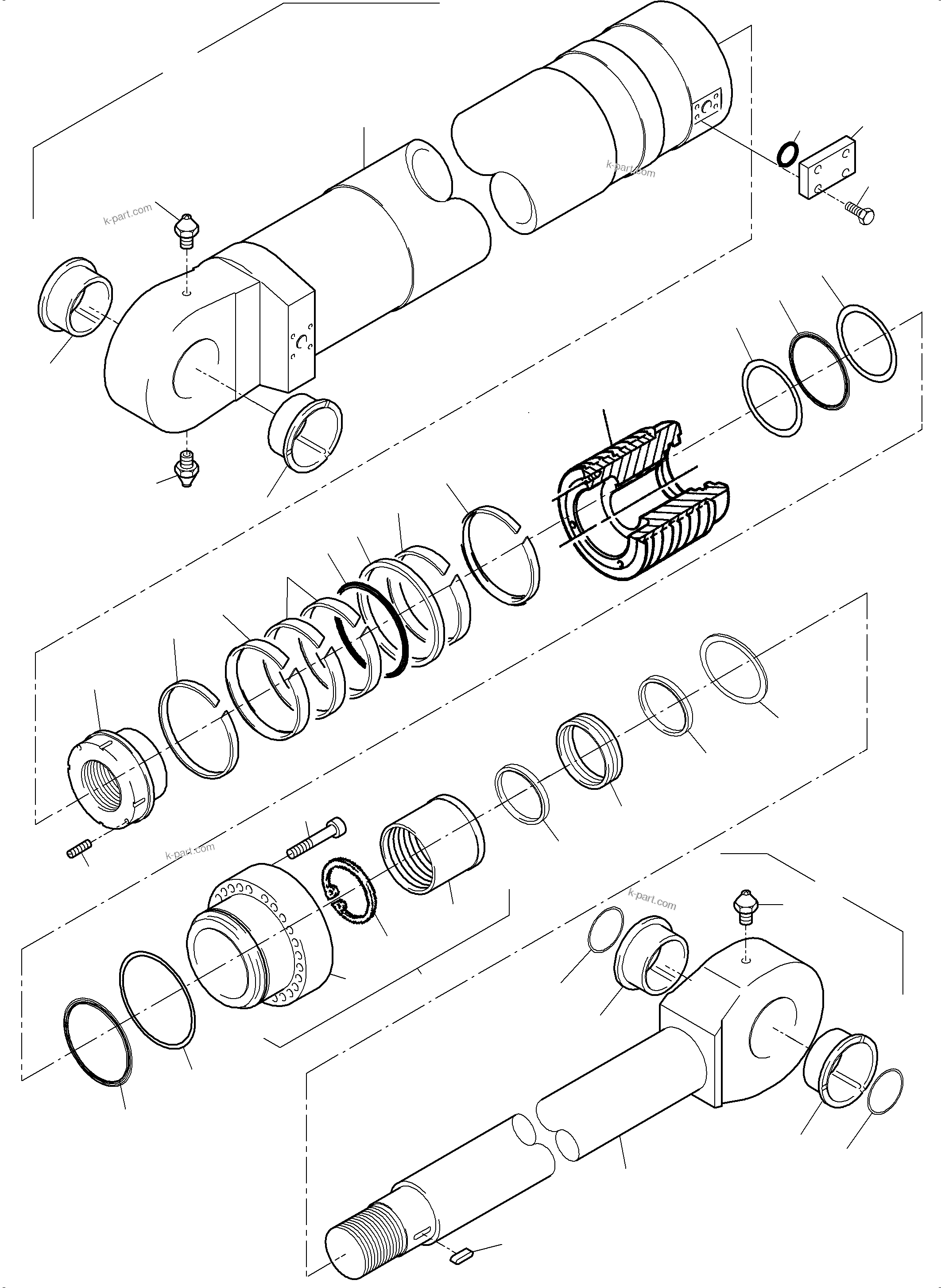 Komatsu parts book diagram for PC3000-6 S/N 06267: HYDR.-CYLINDER