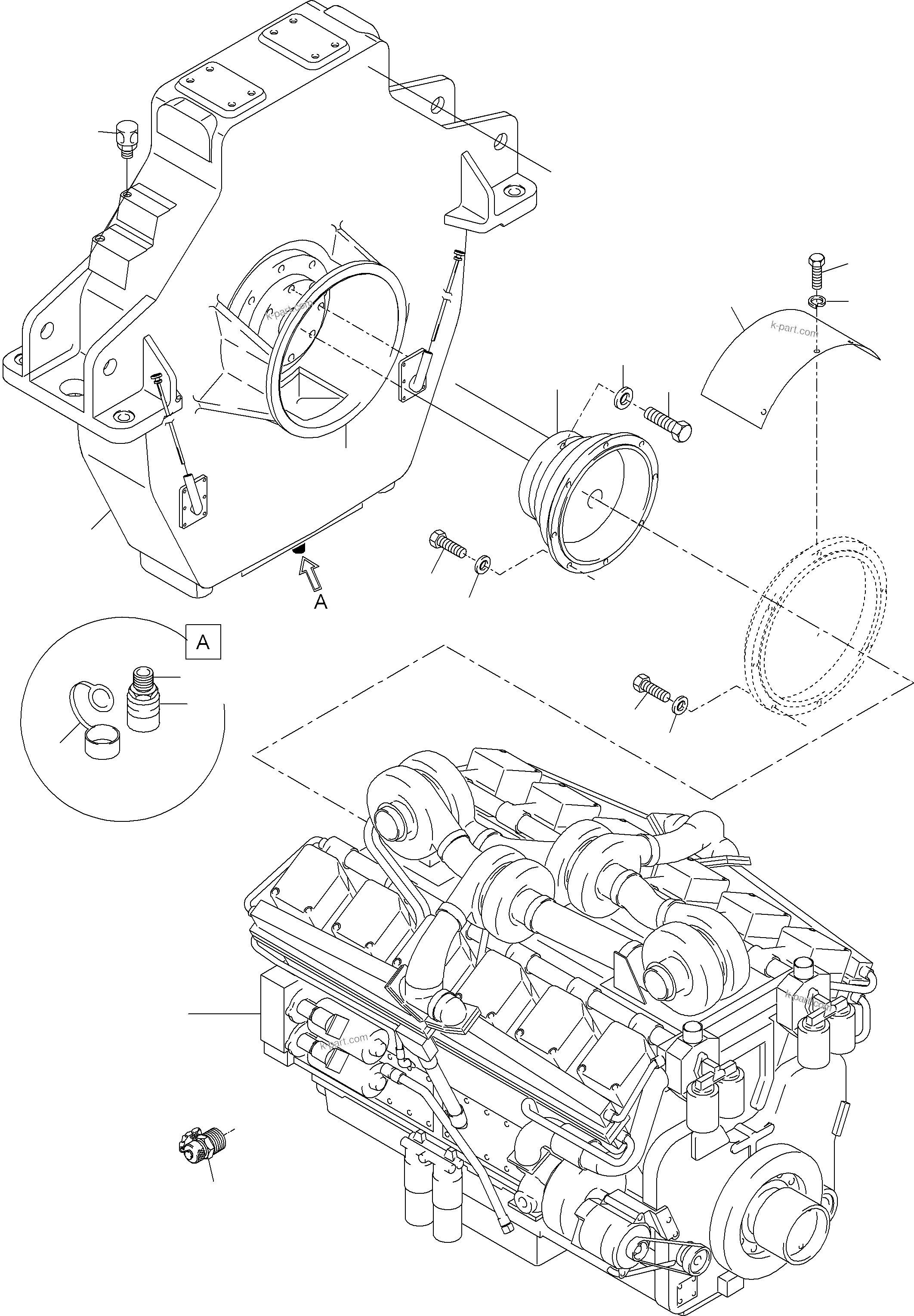 Komatsu parts book diagram for PC3000-6 S/N 06267: DRIVE ASSEMBLY