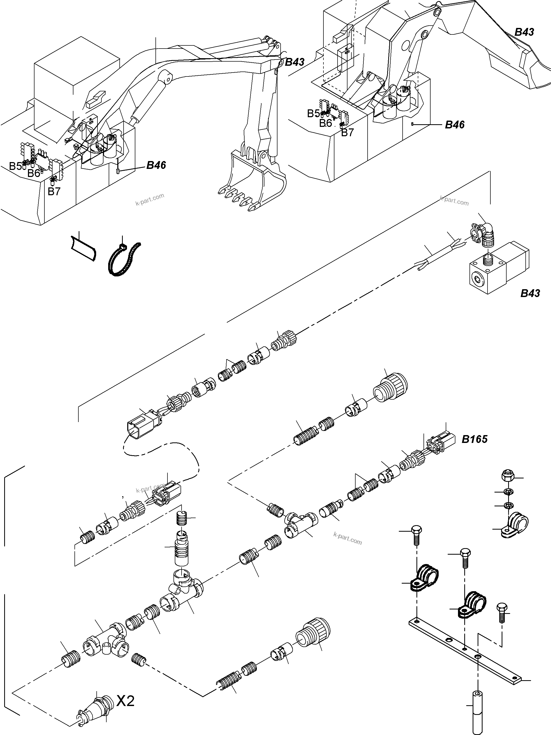 Komatsu parts book diagram for PC3000-6 S/N 06267: ELECTRICAL PARTS LUBRICATION