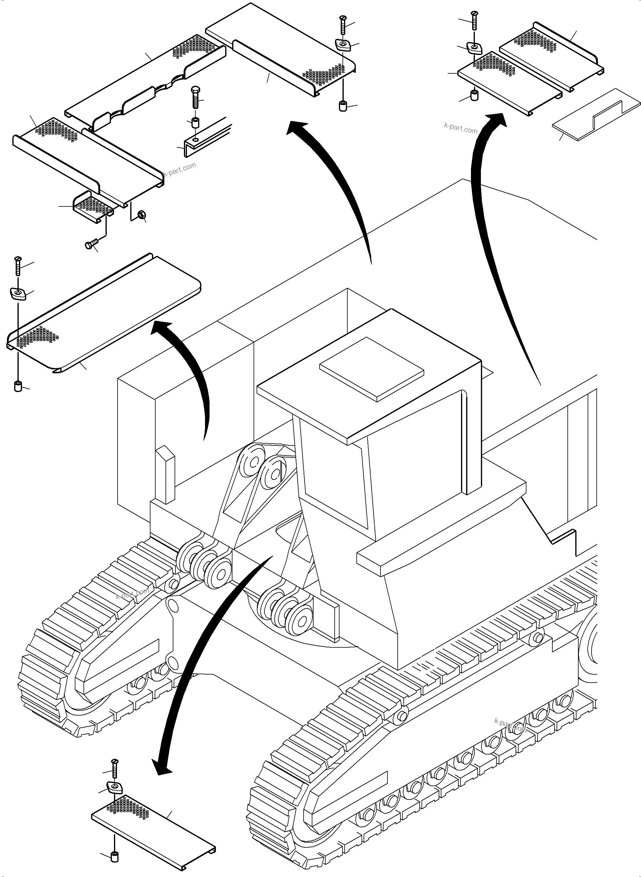 Komatsu parts book diagram for PC3000-6 S/N 06267: PLATFORM (WITH CATWALK FUEL TANK)