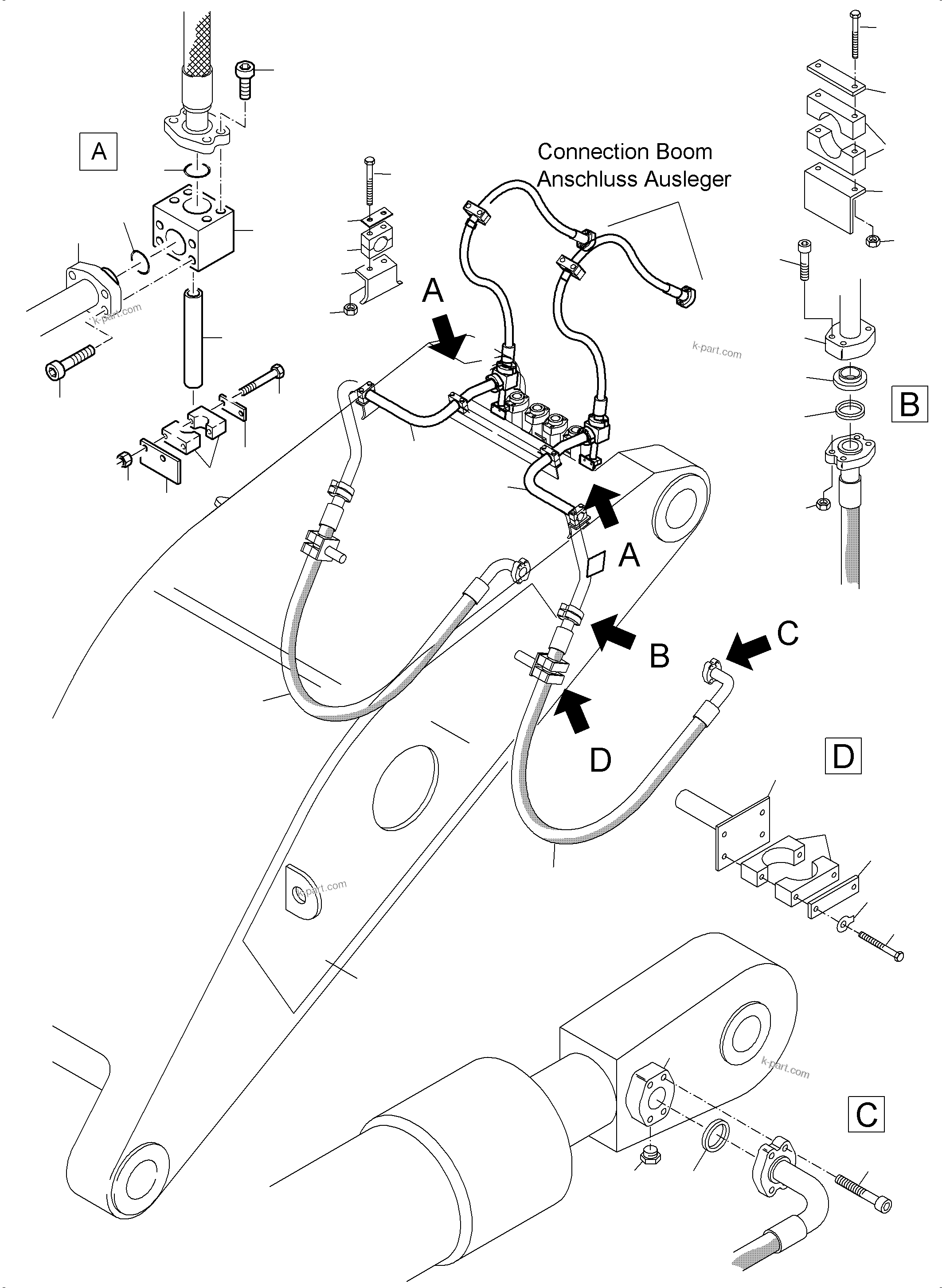 Komatsu parts book diagram for PC3000-6 S/N 06267: BULLCALM BUCKET STICK 4.3 M