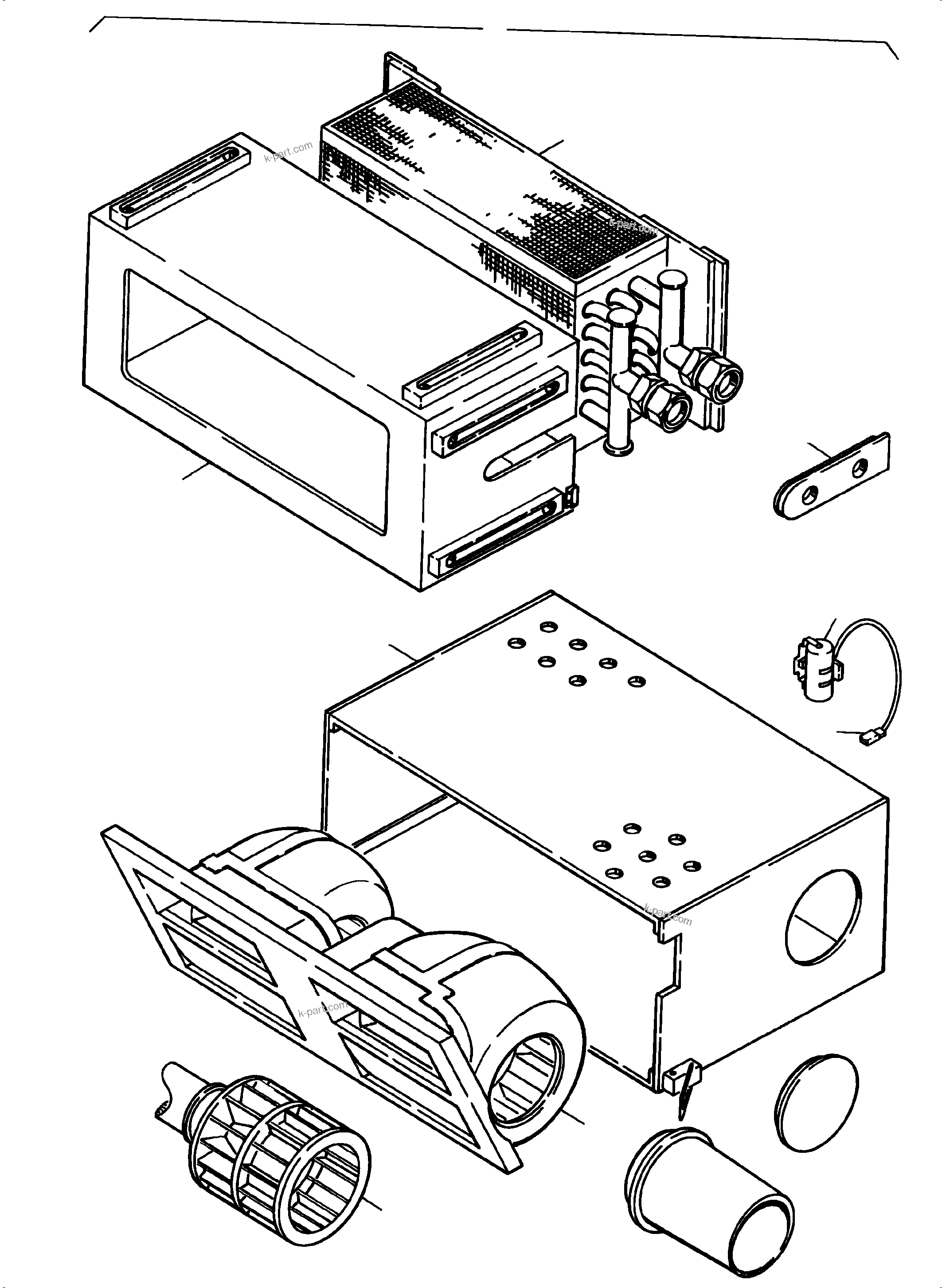 Komatsu parts book diagram for PC3000-6 S/N 06271: HEATER