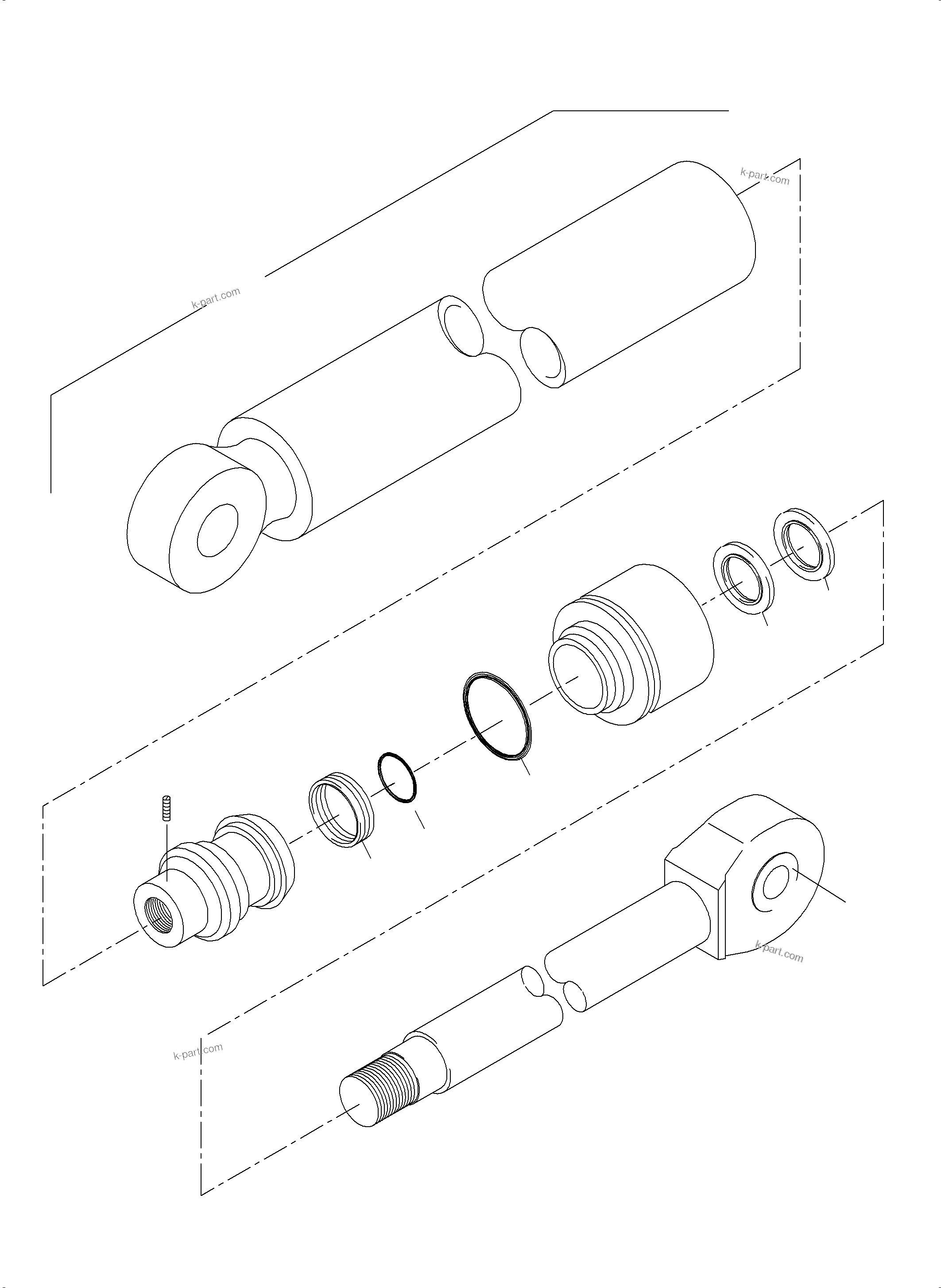 Komatsu parts book diagram for PC3000-6 S/N 06271: HYDRAULIC CYLINDER