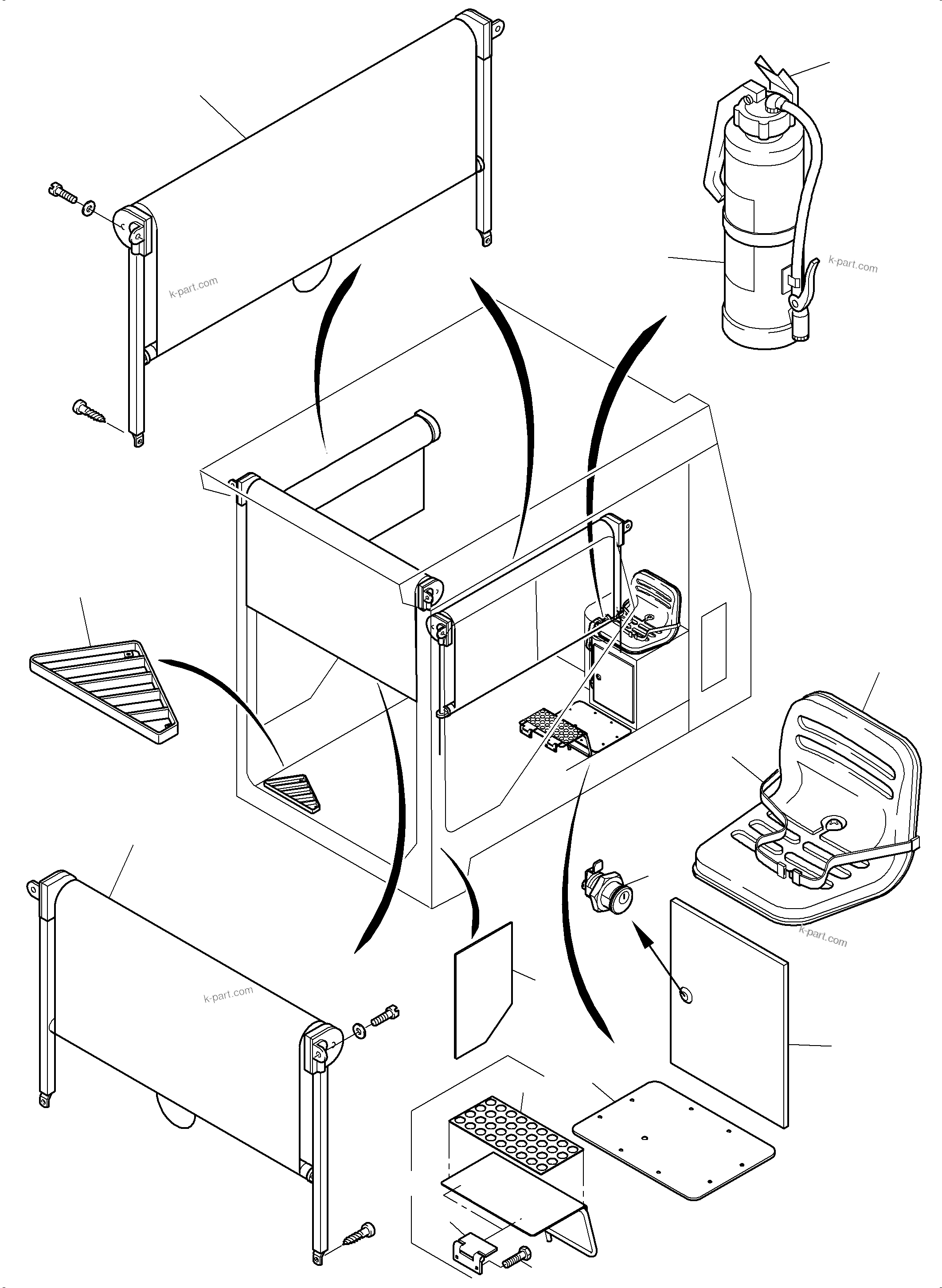 Komatsu parts book diagram for PC3000-6 S/N 06271: OPERATOR'S CAB