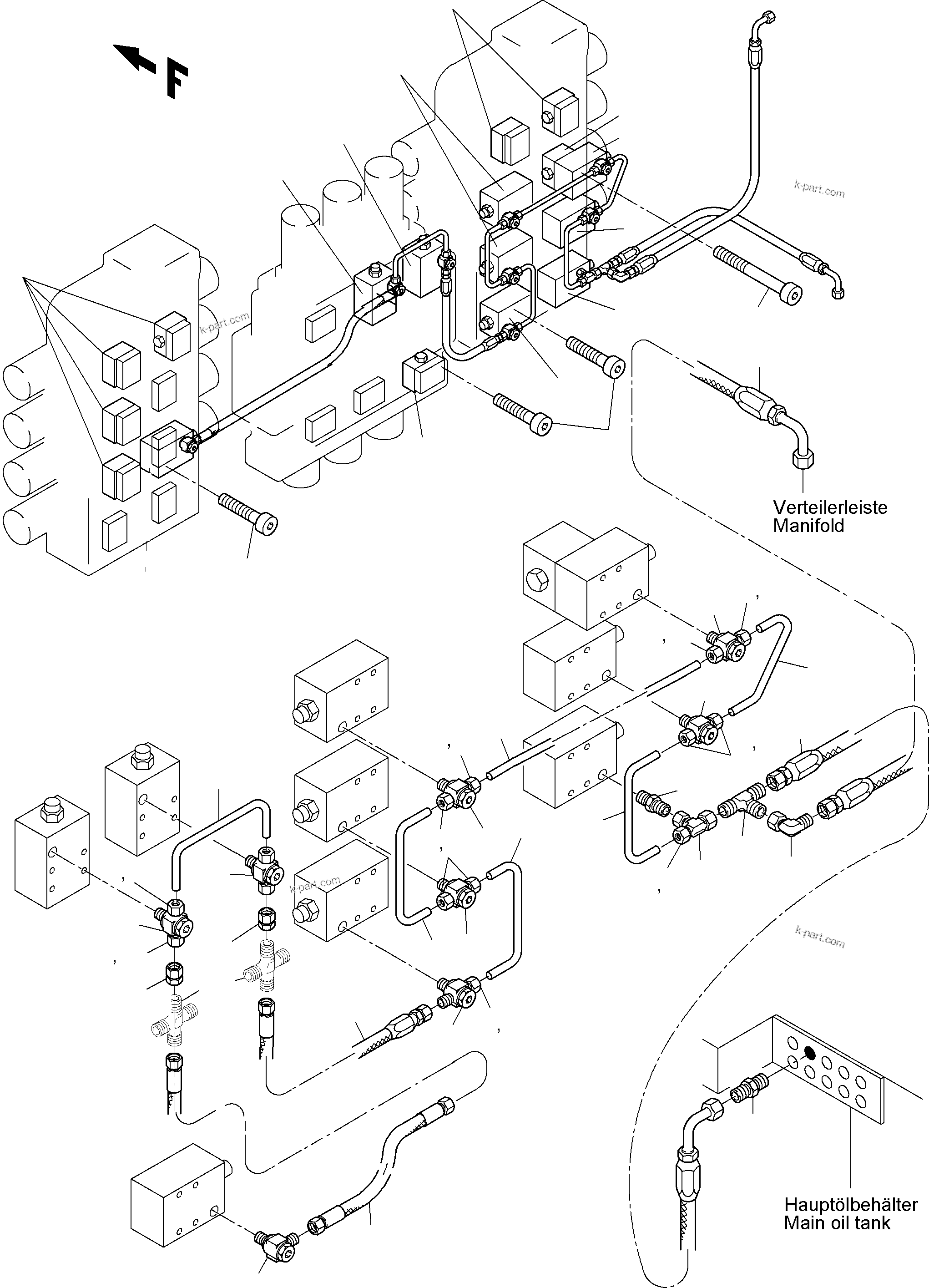 Komatsu parts book diagram for PC3000-6 S/N 06271: VALVES ON CONTROL BLOCKS (BBE)