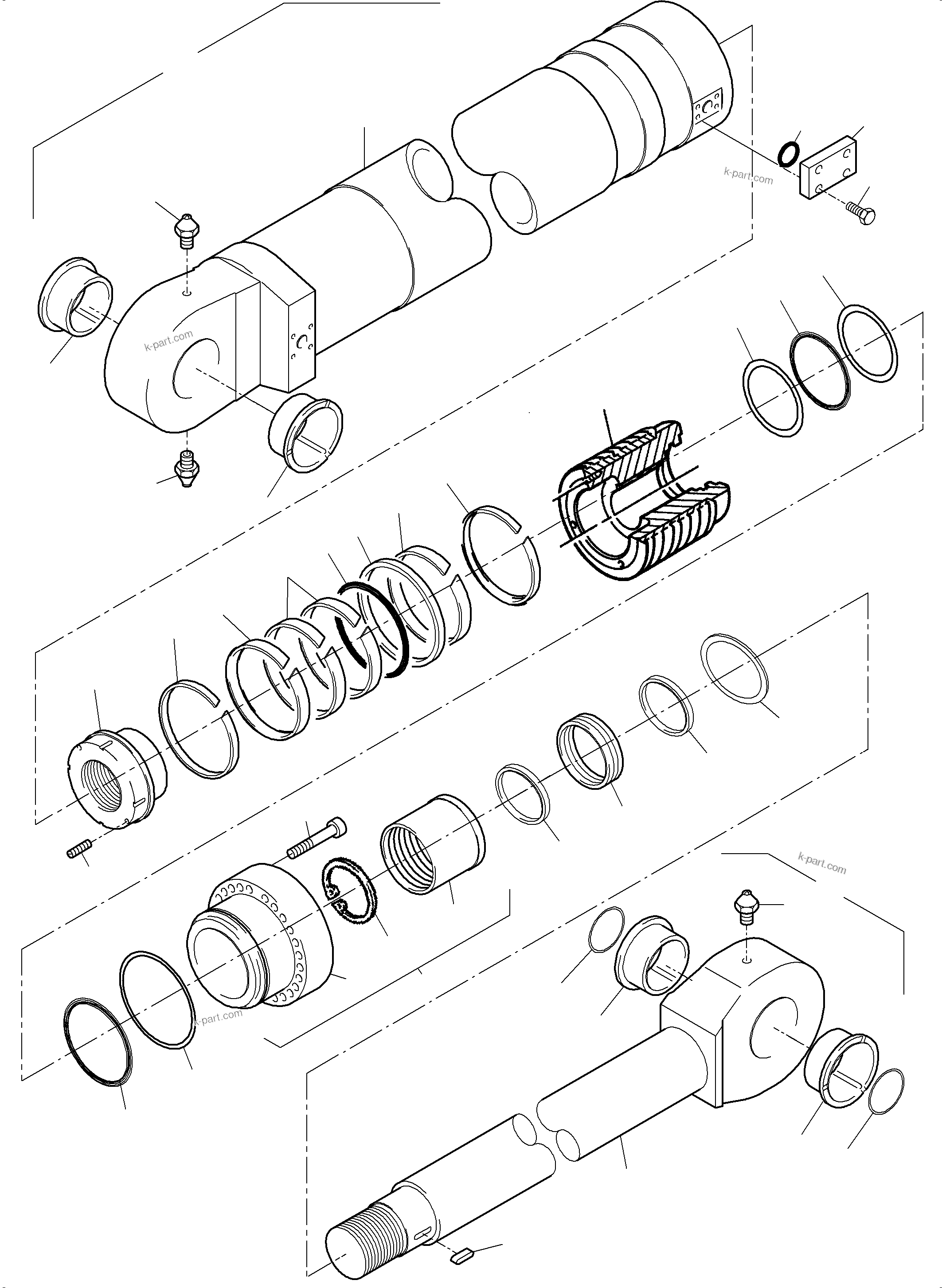 Komatsu parts book diagram for PC3000-6 S/N 06271: HYDR.-CYLINDER