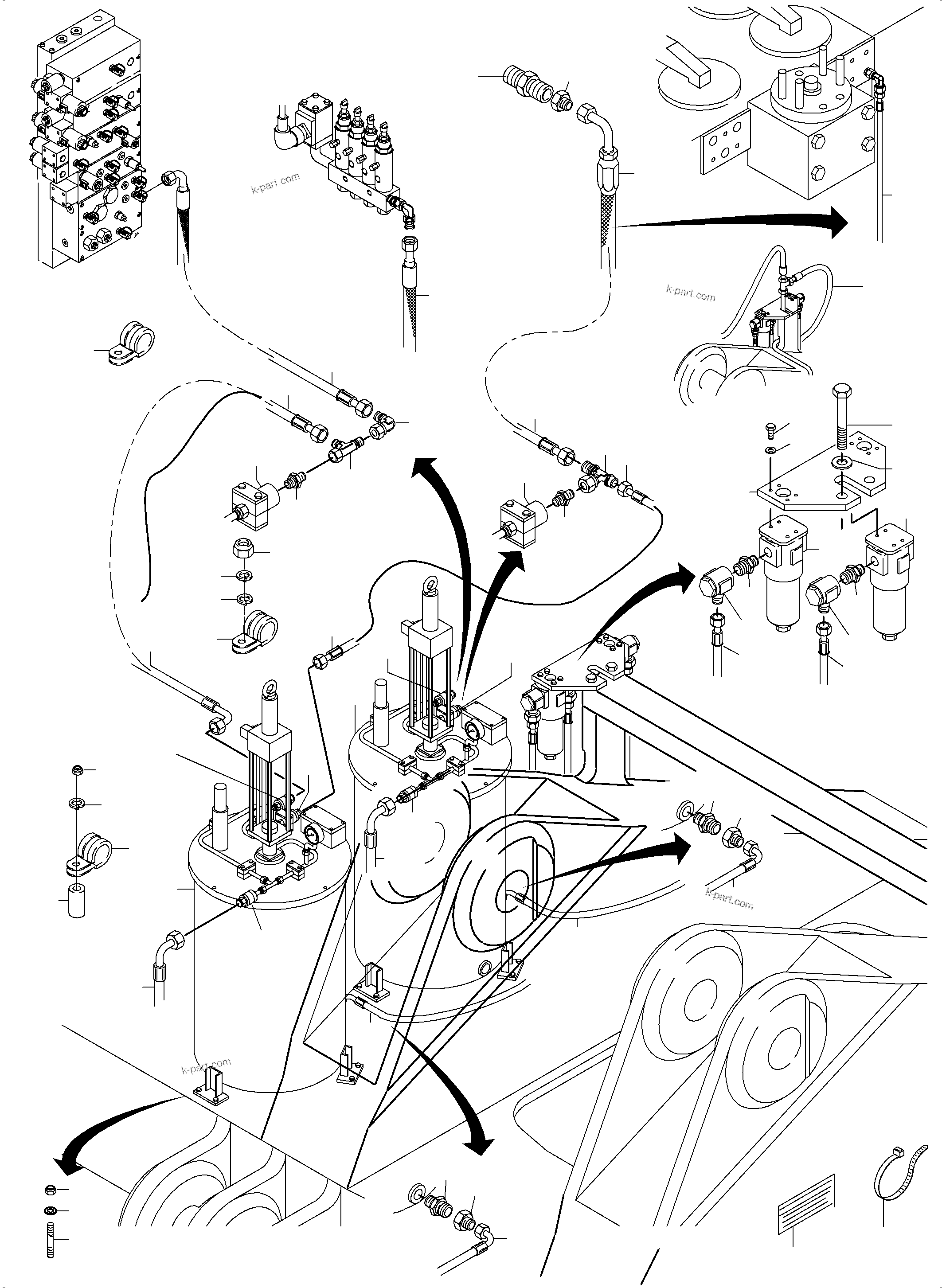 Komatsu parts book diagram for PC3000-6 S/N 06271: LUBE PUMP ARR. WITH HYDR. DRIVE
