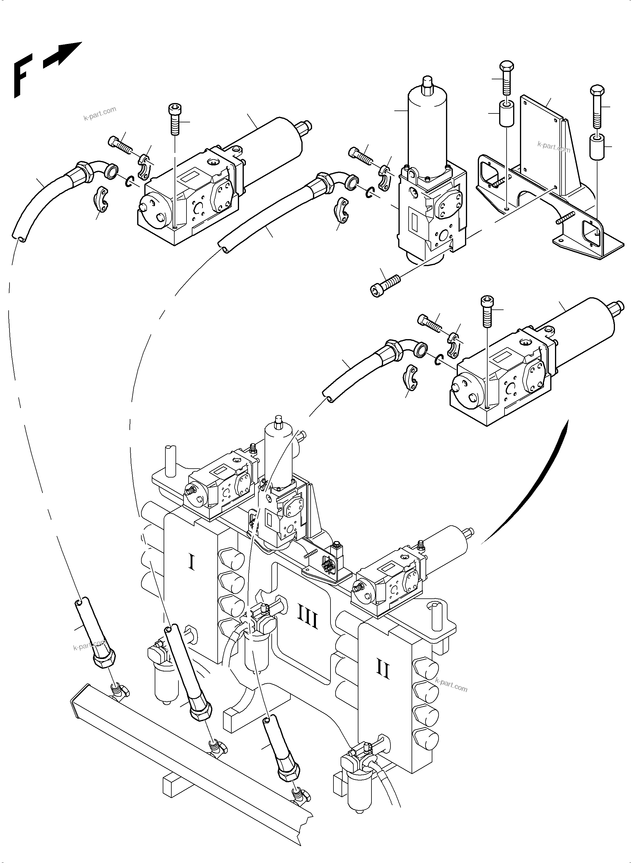 Komatsu parts book diagram for PC3000-6 S/N 06271: FLOAT POSITION