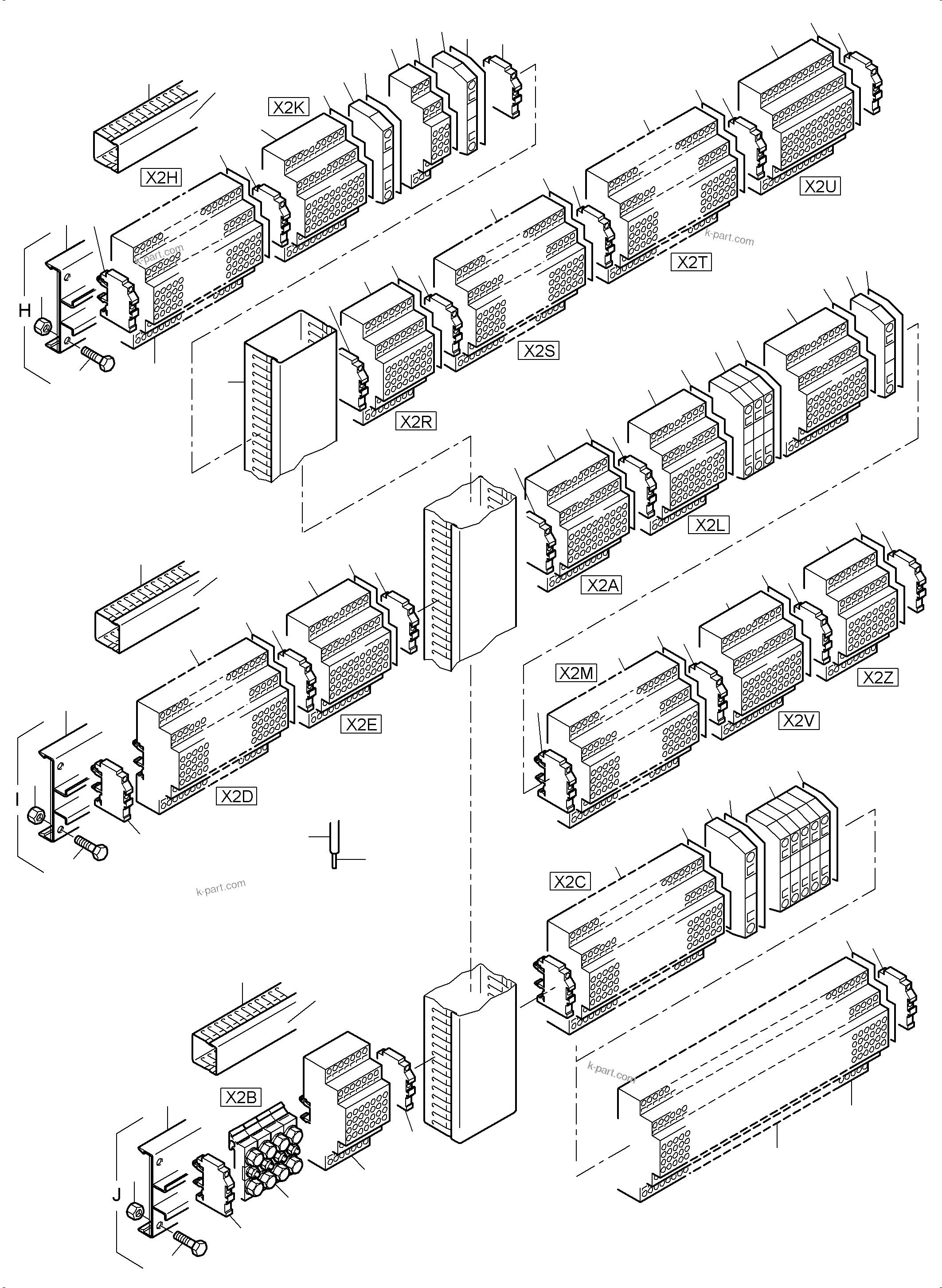 Komatsu parts book diagram for PC3000-6 S/N 06271: MAIN SWITCH BOX X2