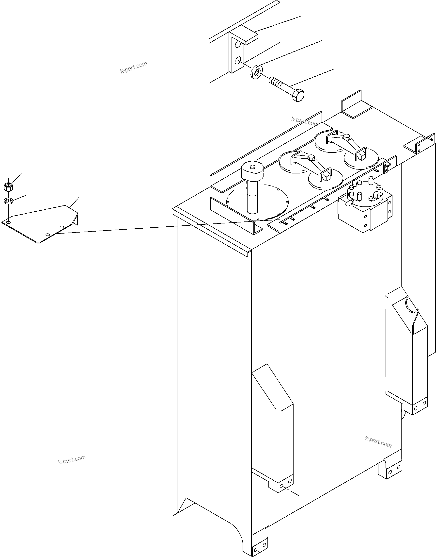 Komatsu parts book diagram for PC3000-6 S/N 06271: MAIN OIL TANK