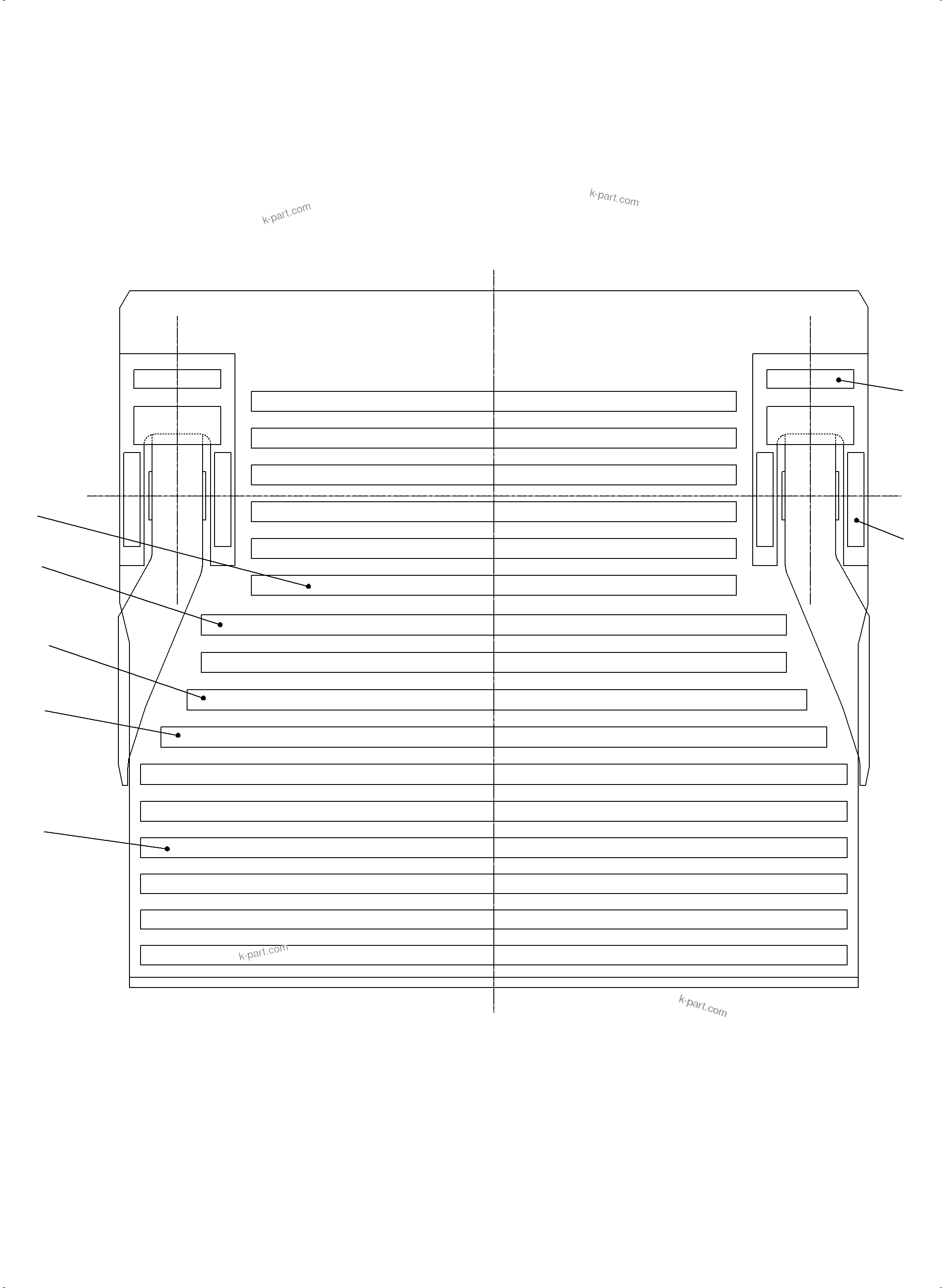 Komatsu parts book diagram for PC3000-6 S/N 06271: WEAR PACKAGE BACK PANEL AND BULLCLAM 15/16 CBM WP4