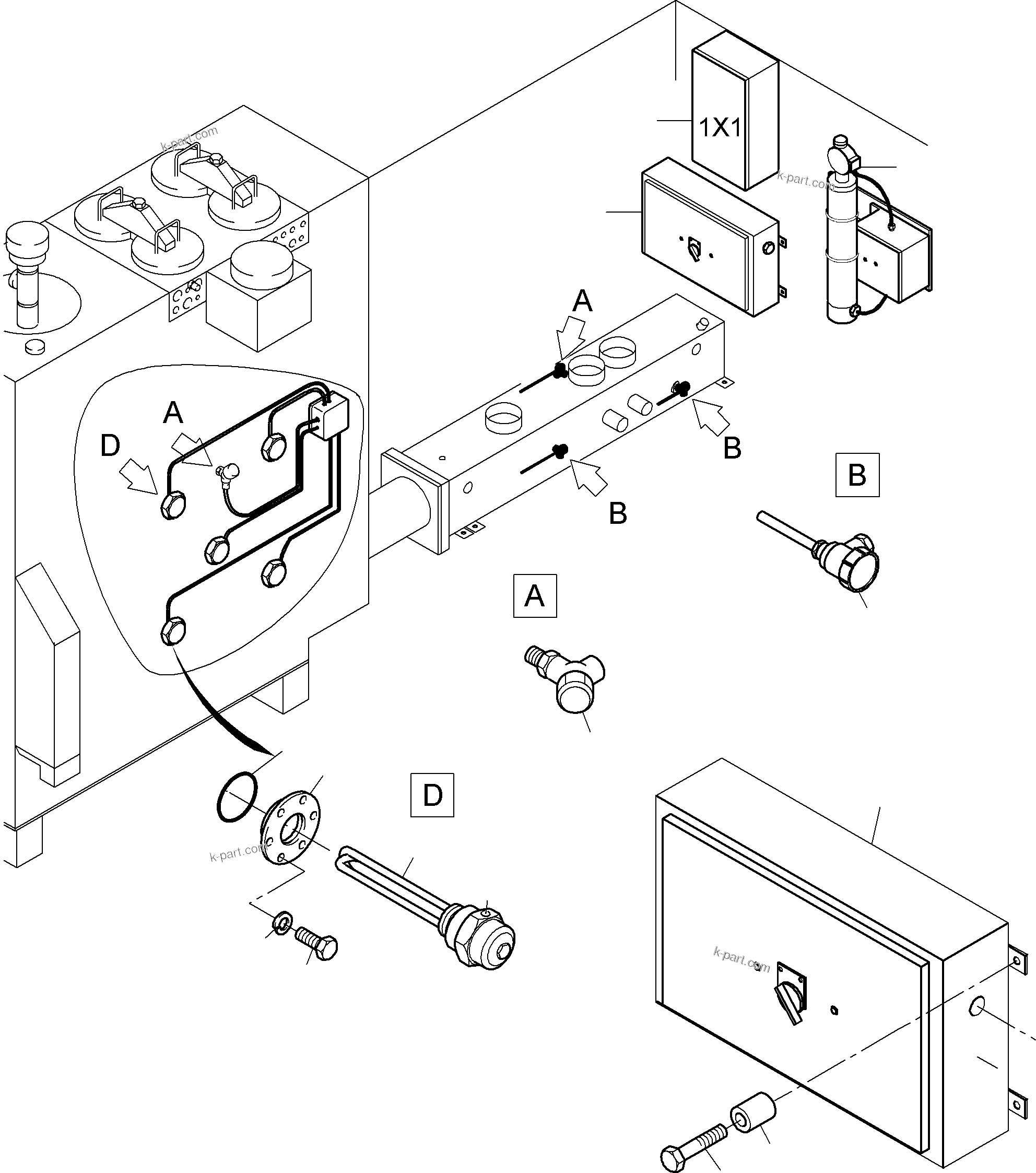 Komatsu parts book diagram for PC3000-6 S/N 06271: CABLES - TEMPERATURE CONDITIONING