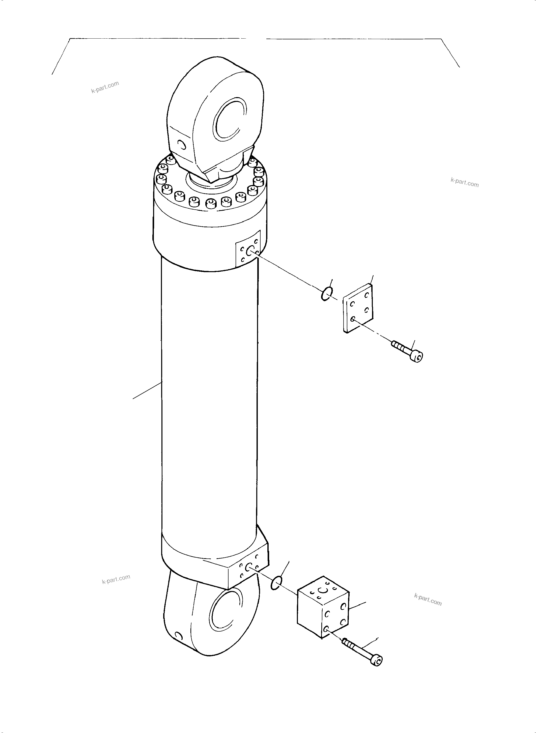 Komatsu parts book diagram for PC3000-6 S/N 06278: CLAM CYLINDER, R.H. +L.H.