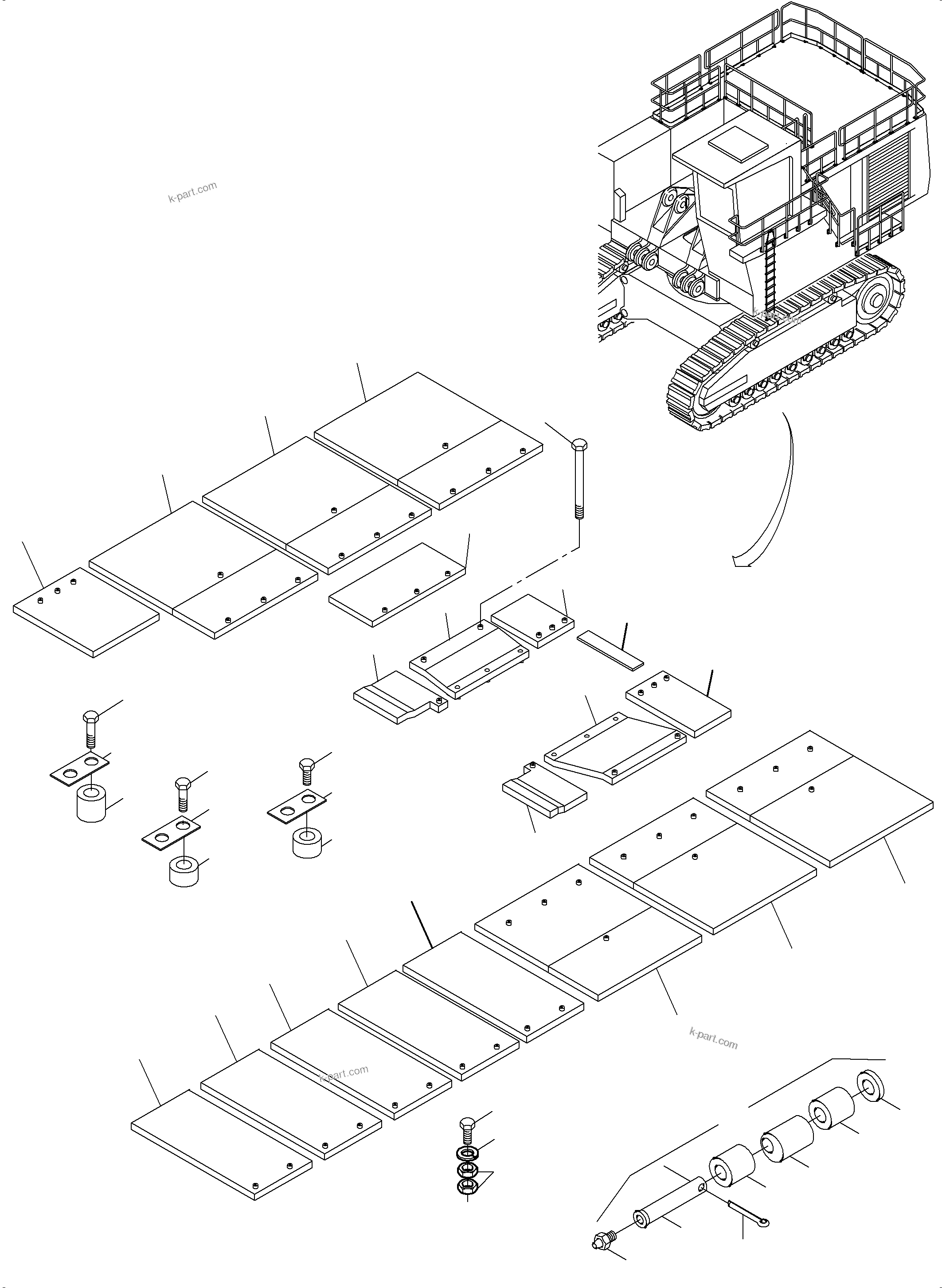 Komatsu parts book diagram for PC3000-6 S/N 06278: COVER, LOWER