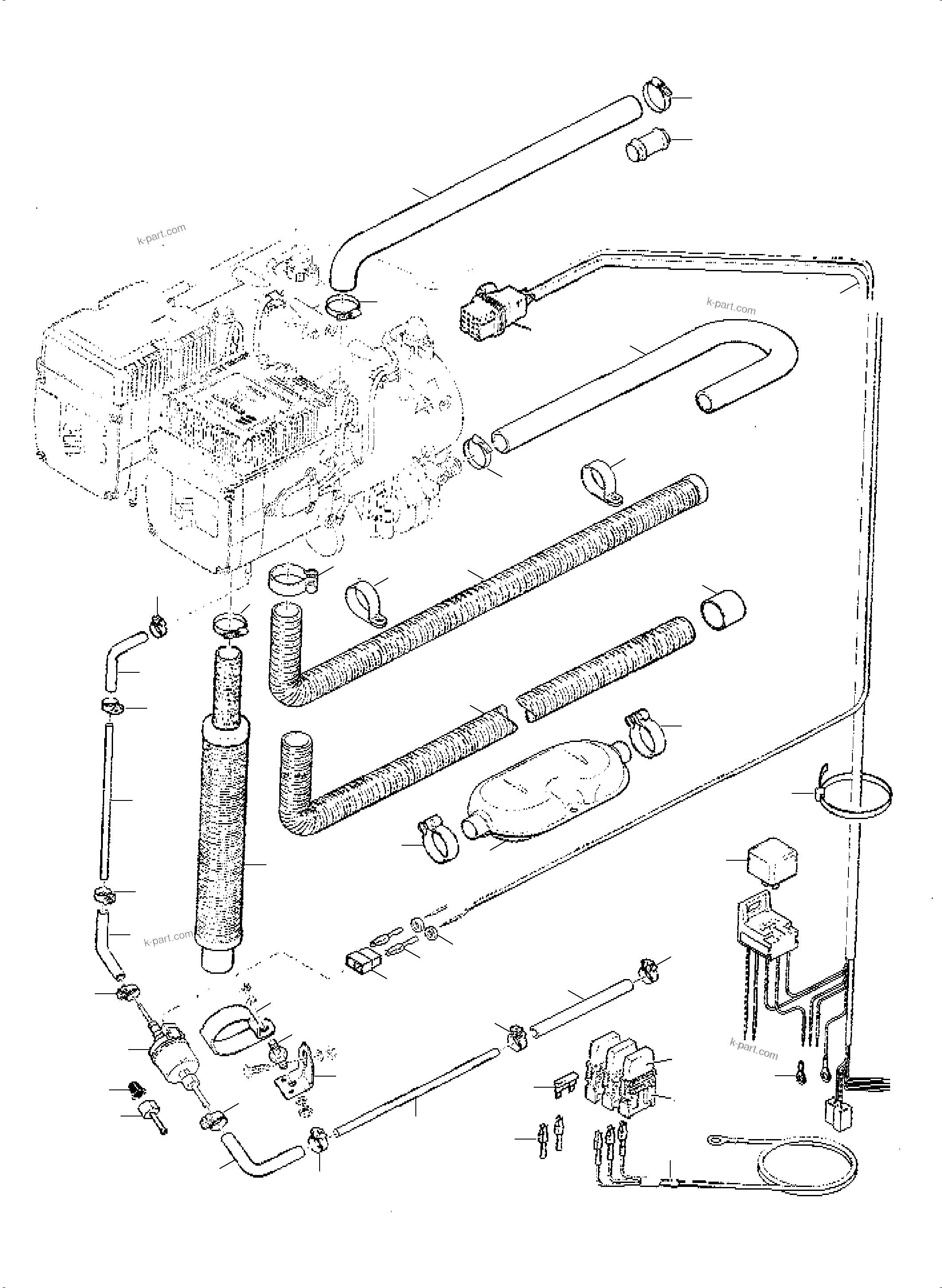 Komatsu parts book diagram for PC3000-6 S/N 06278: WATER HEATING