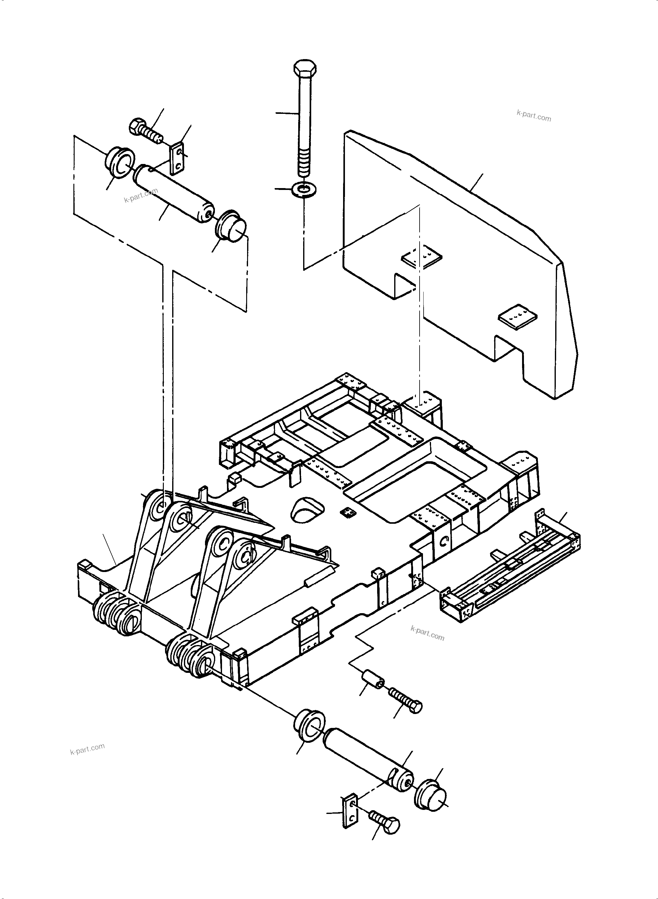 Komatsu parts book diagram for PC3000-6 S/N 06278: PIN, BOOM - COUNTERWEIGHT