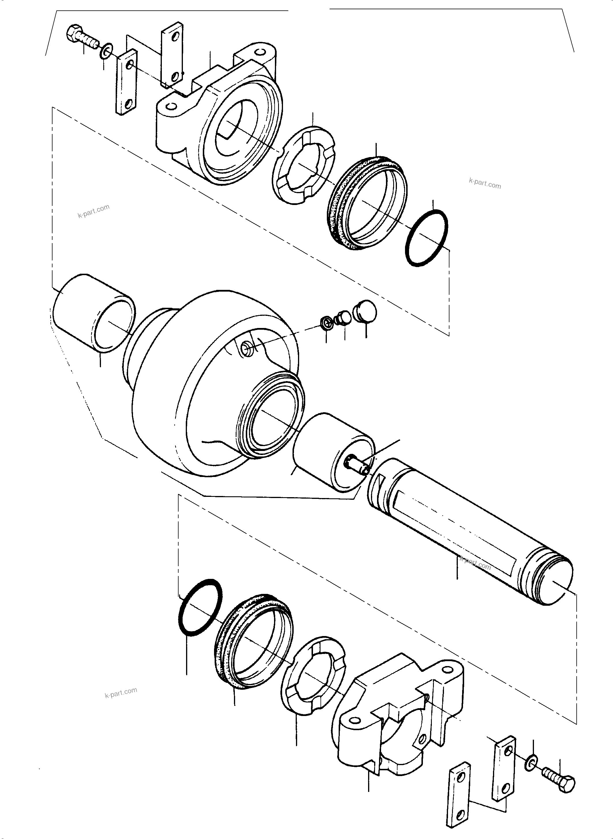 Komatsu parts book diagram for PC3000-6 S/N 06278: BOTTOM ROLLER