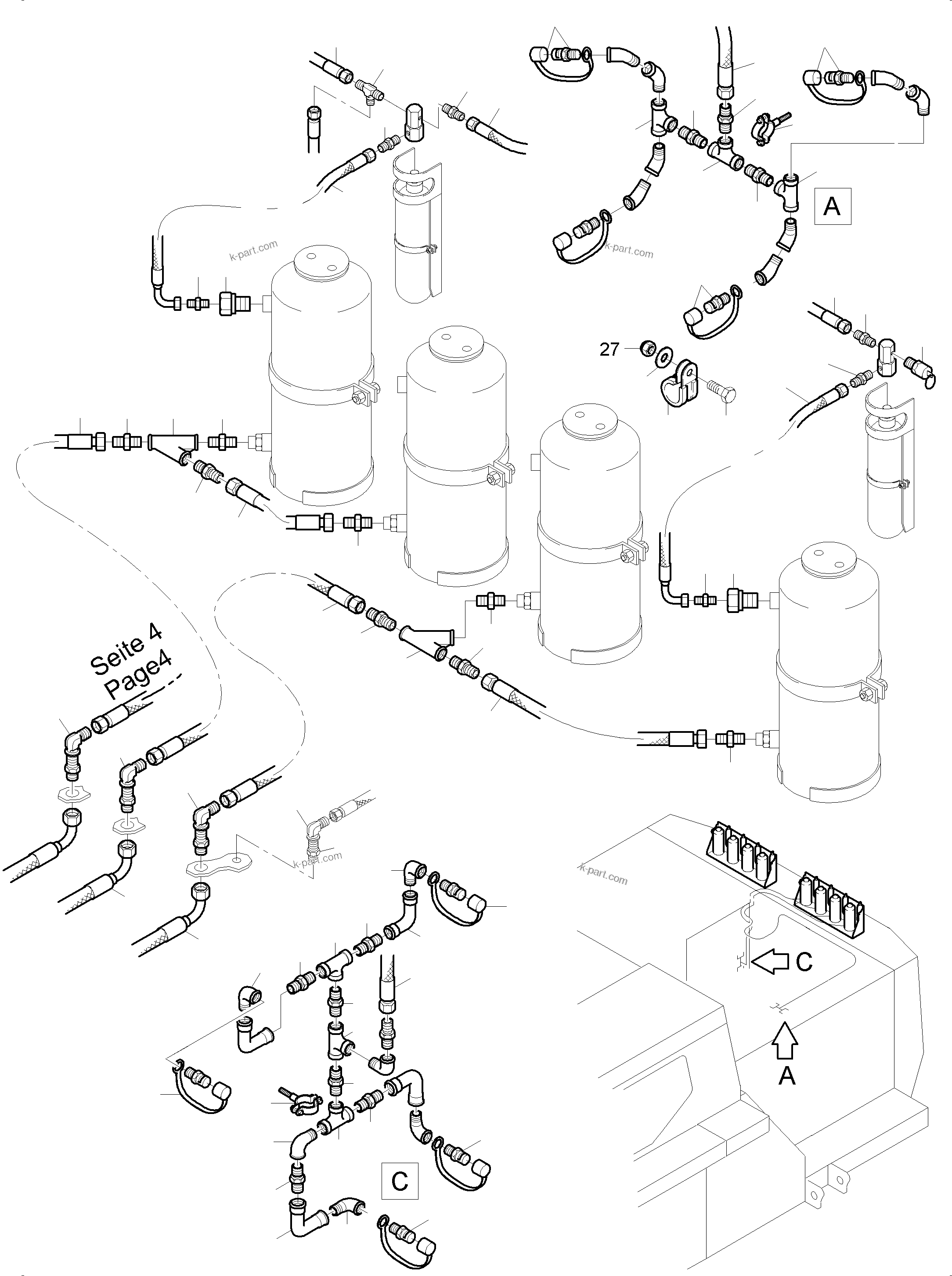 Komatsu parts book diagram for PC3000-6 S/N 06278: FIRE EXTINGUISHING EQUIPMENT
