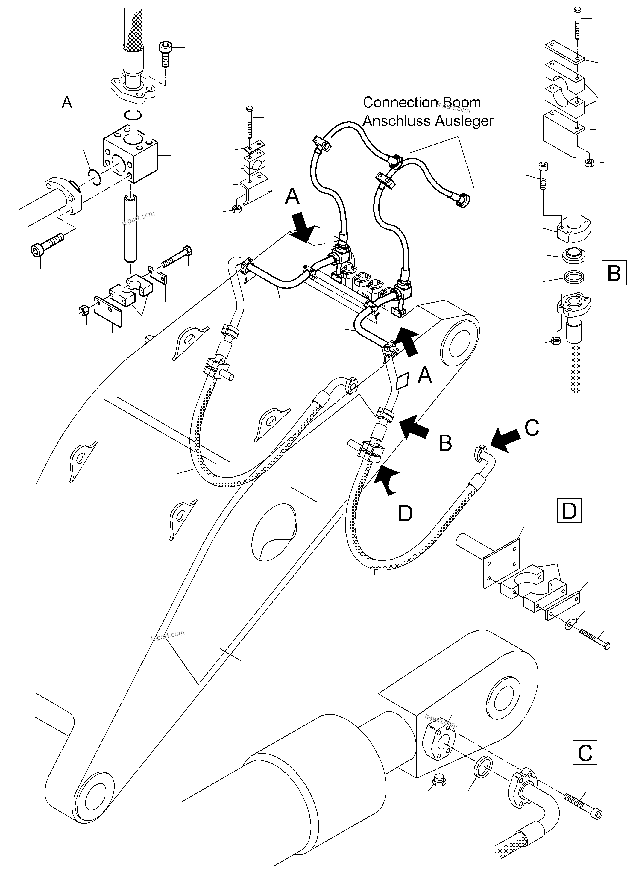 Komatsu parts book diagram for PC3000-6 S/N 06278: BULLCALM BUCKET STICK 4.3 M